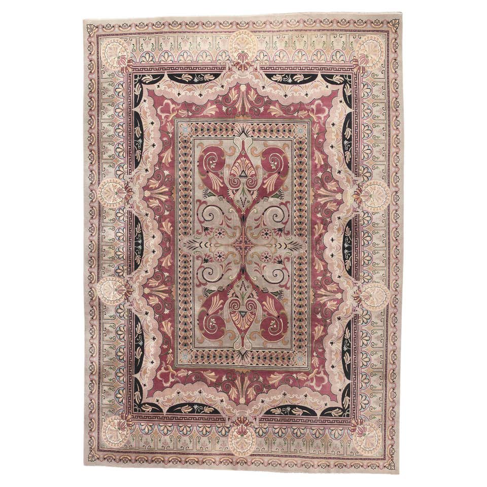 French Rococo Rug Style Vintage French Aubusson Rug with Romantic Rococo Style For Sale at ...