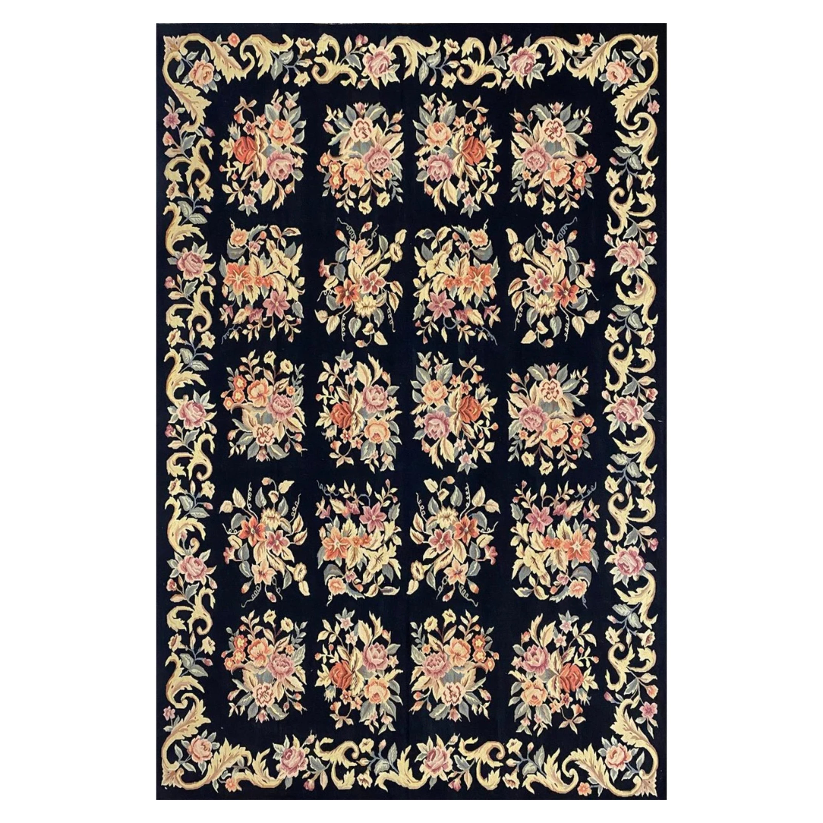 French Aubusson Style Area Rug Care Guide – 6x9 Wool Rug Maintenance Cleaning For Sale