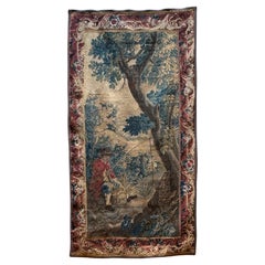French Aubusson Style Tapestry Depicting a Fishing Scene (H 85 1/4 x W 44)