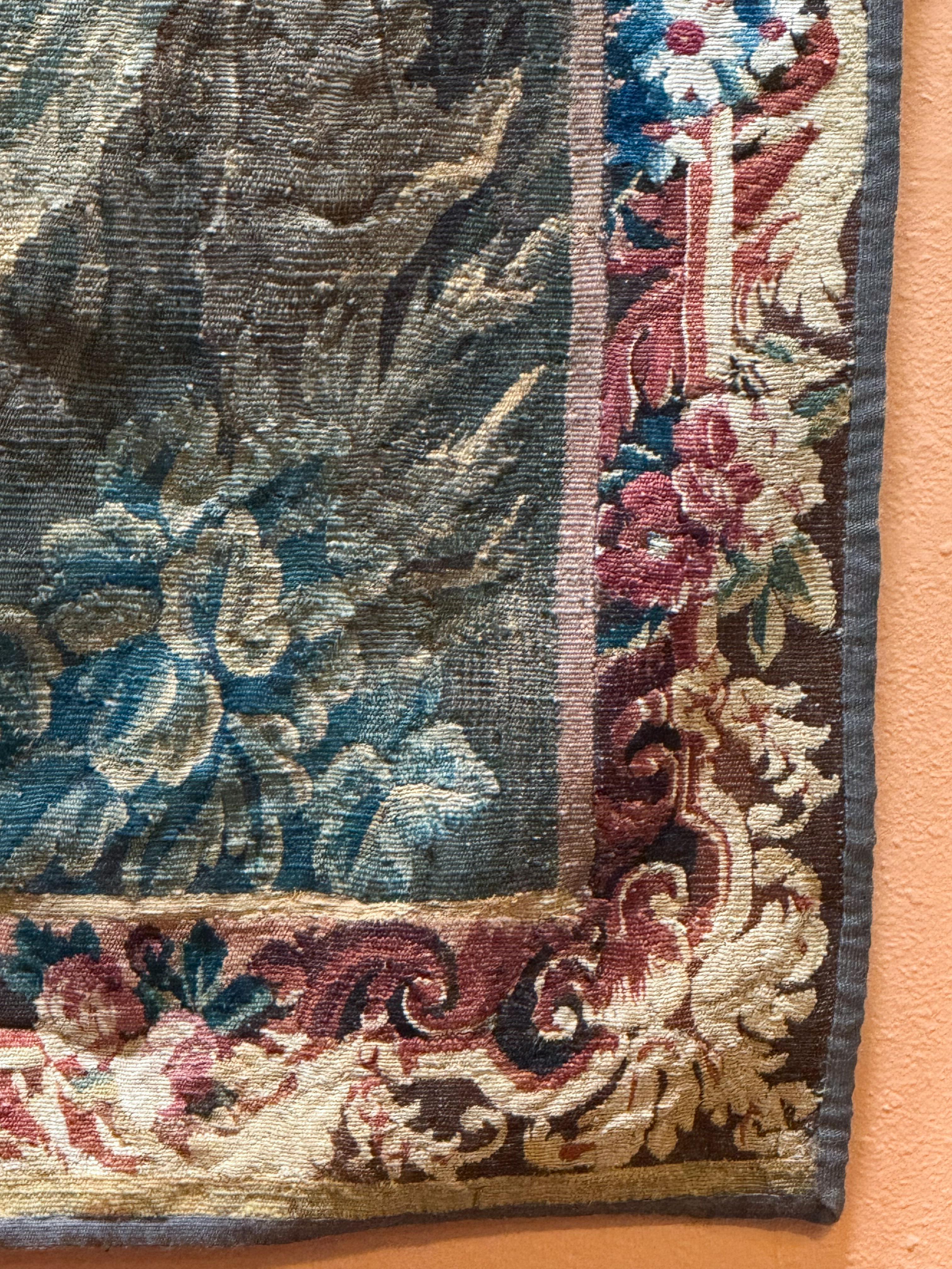 Tessuto Arazzo francese in stile Aubusson raffigurante una scena di pesca (H. 85 1/4 x L. 44) in vendita