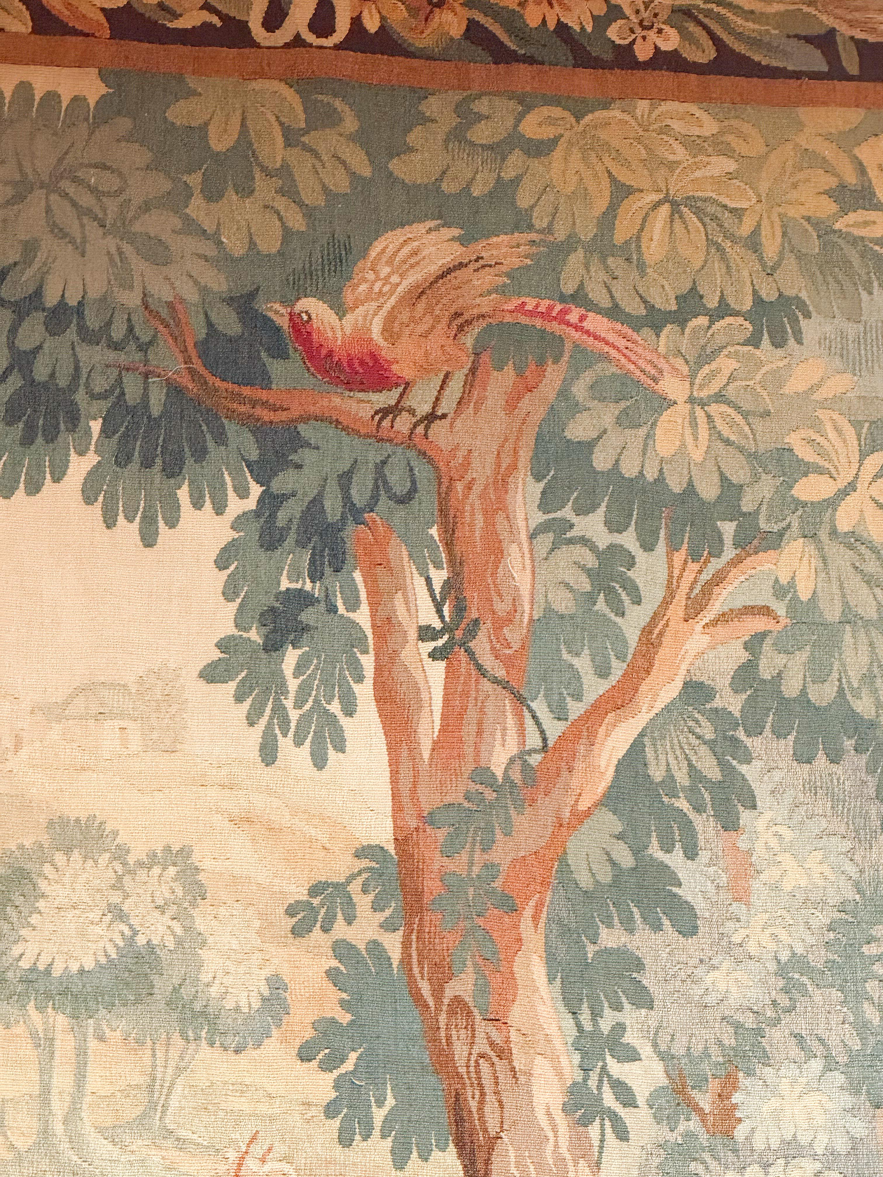 French Aubusson Style Tapestry Depicting a Lake and Woodland Scene (H 60 x W 79) For Sale 6