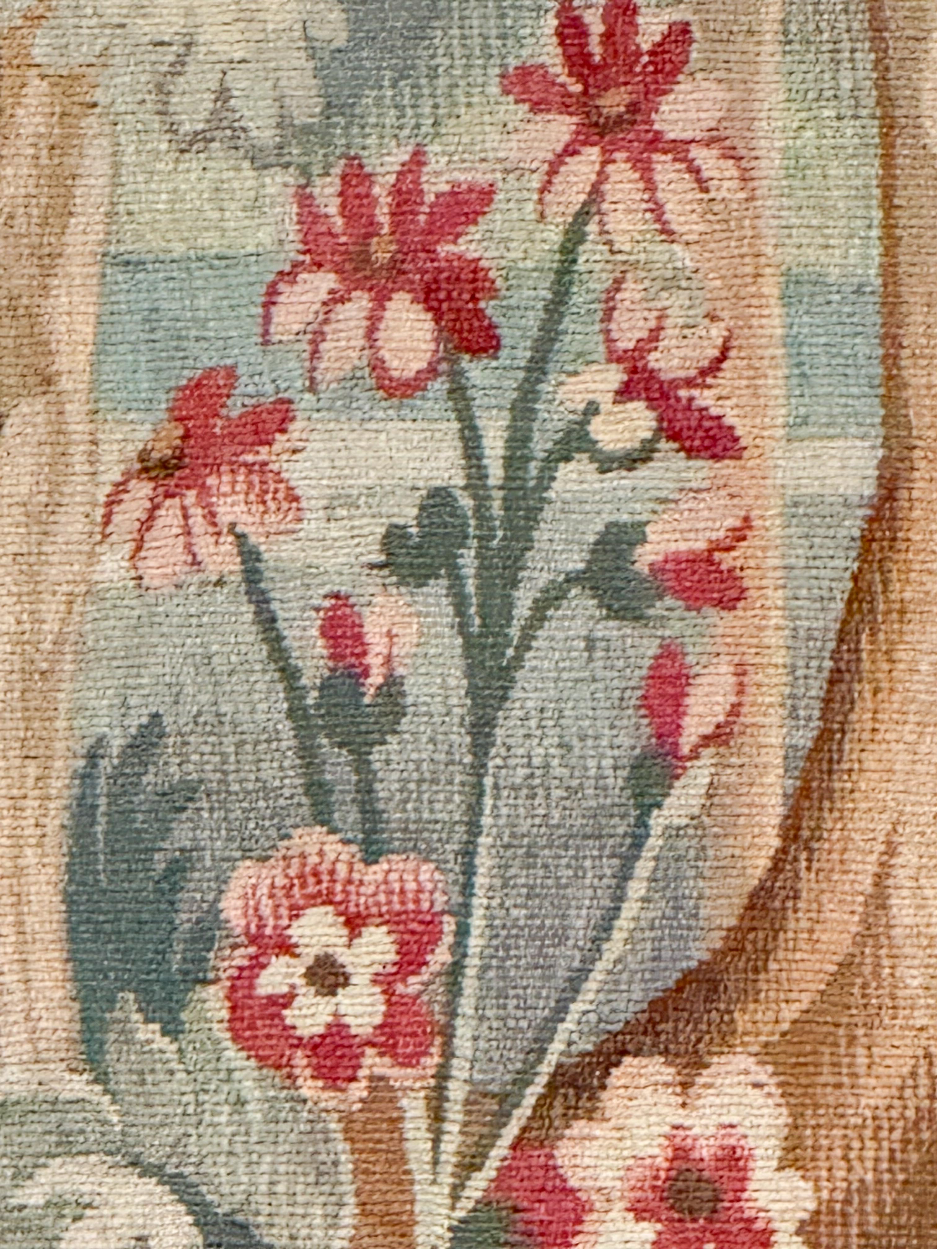 French Aubusson Style Tapestry Depicting a Lake and Woodland Scene (H 60 x W 79) For Sale 11