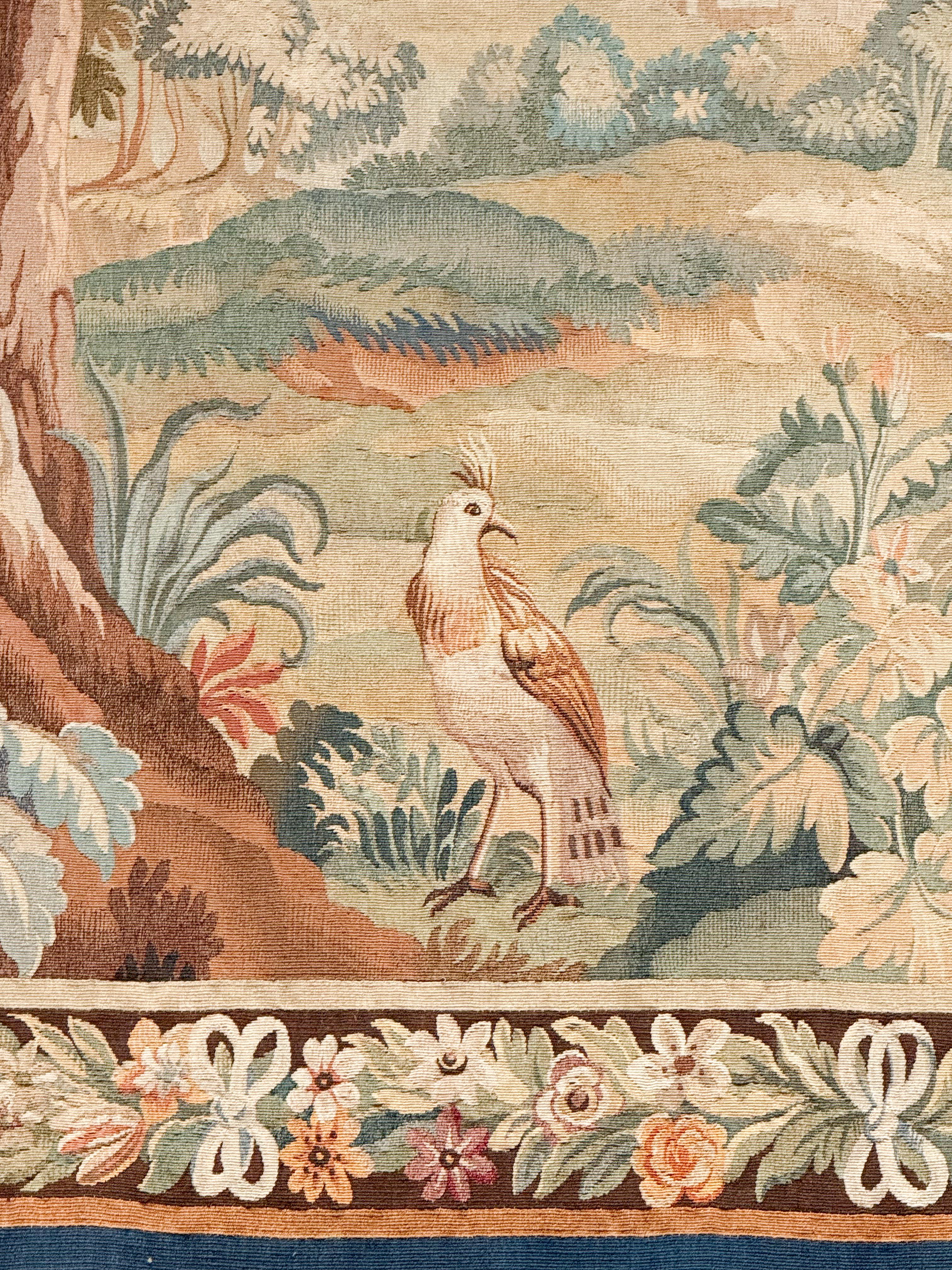 French Aubusson Style Tapestry Depicting a Lake and Woodland Scene (H 60 x W 79) For Sale 3