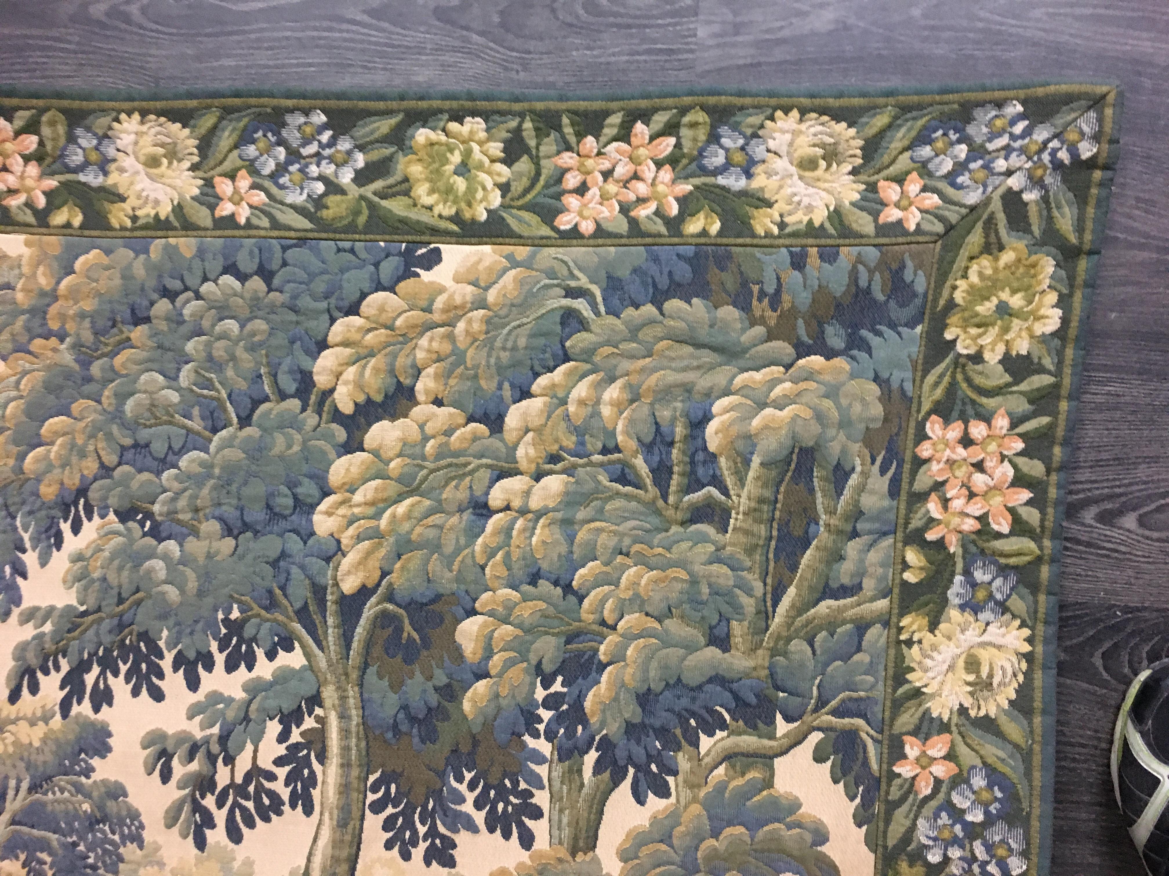20th Century French Aubusson Style Verdure Tapestry with Rivers, Ducks, and Foliage