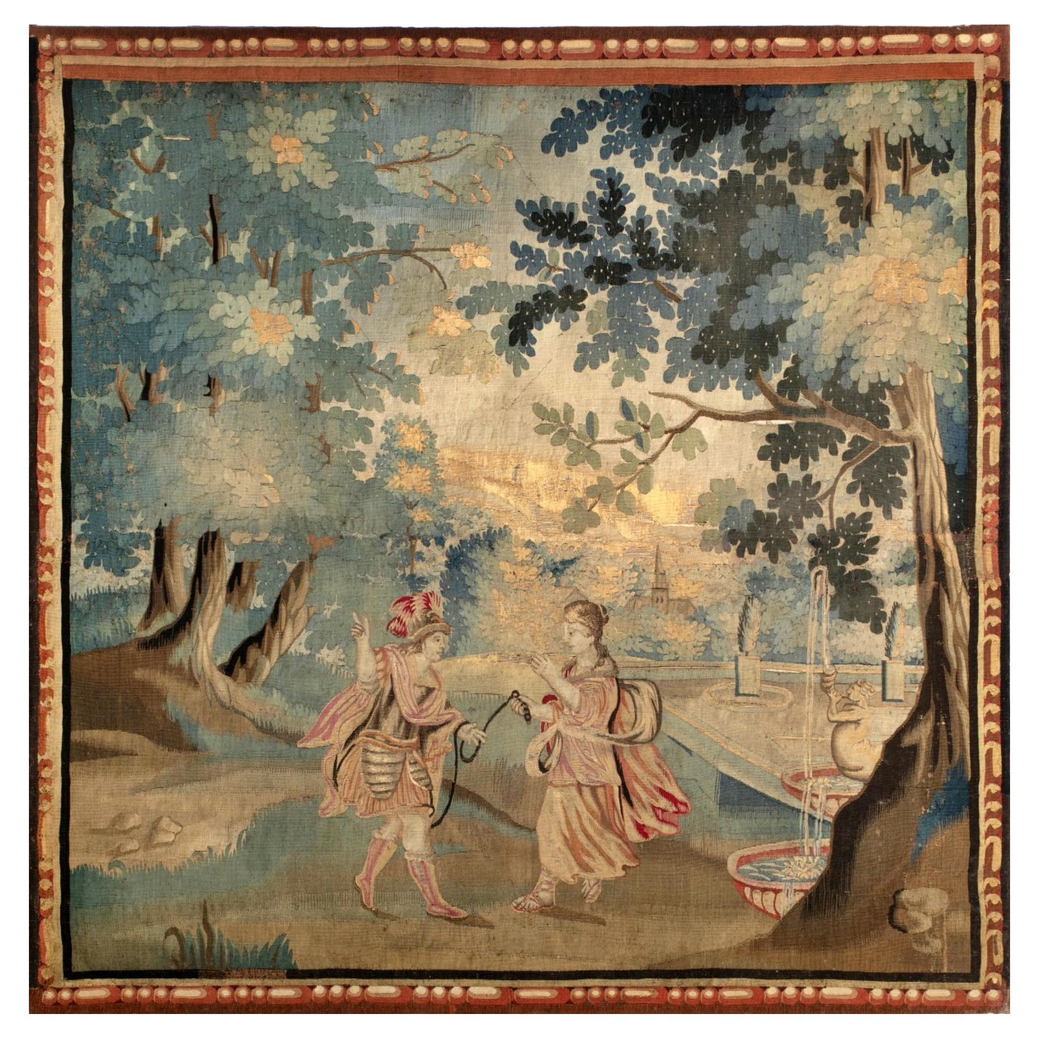 TAPESTRY AUBUSSON FRANÇAISE   17e/début 18e siècle  en vente