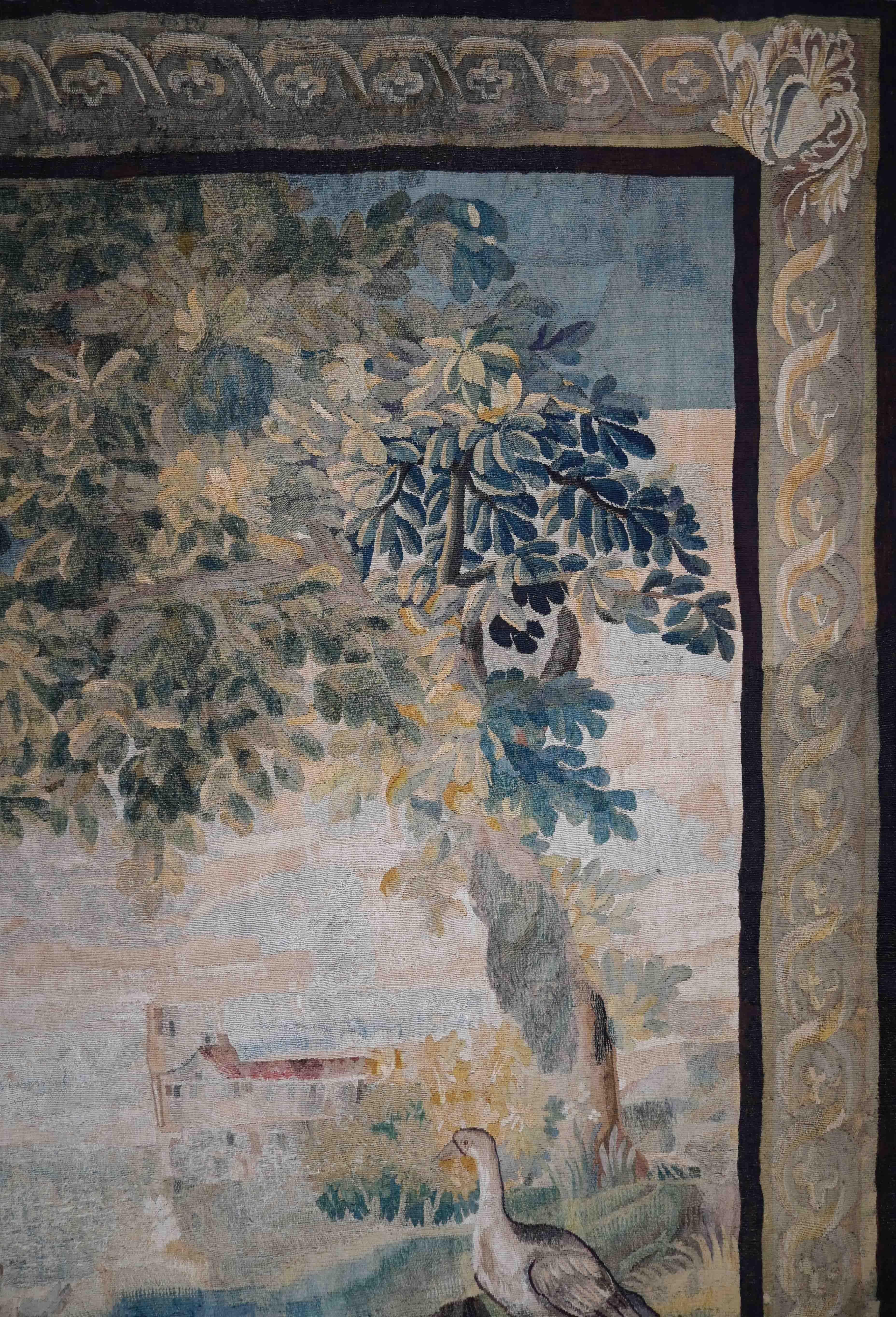 Français Tapisserie française d'Aubusson 18ème siècle, Scène Gallant - 185lx220hcm - No 1538 en vente