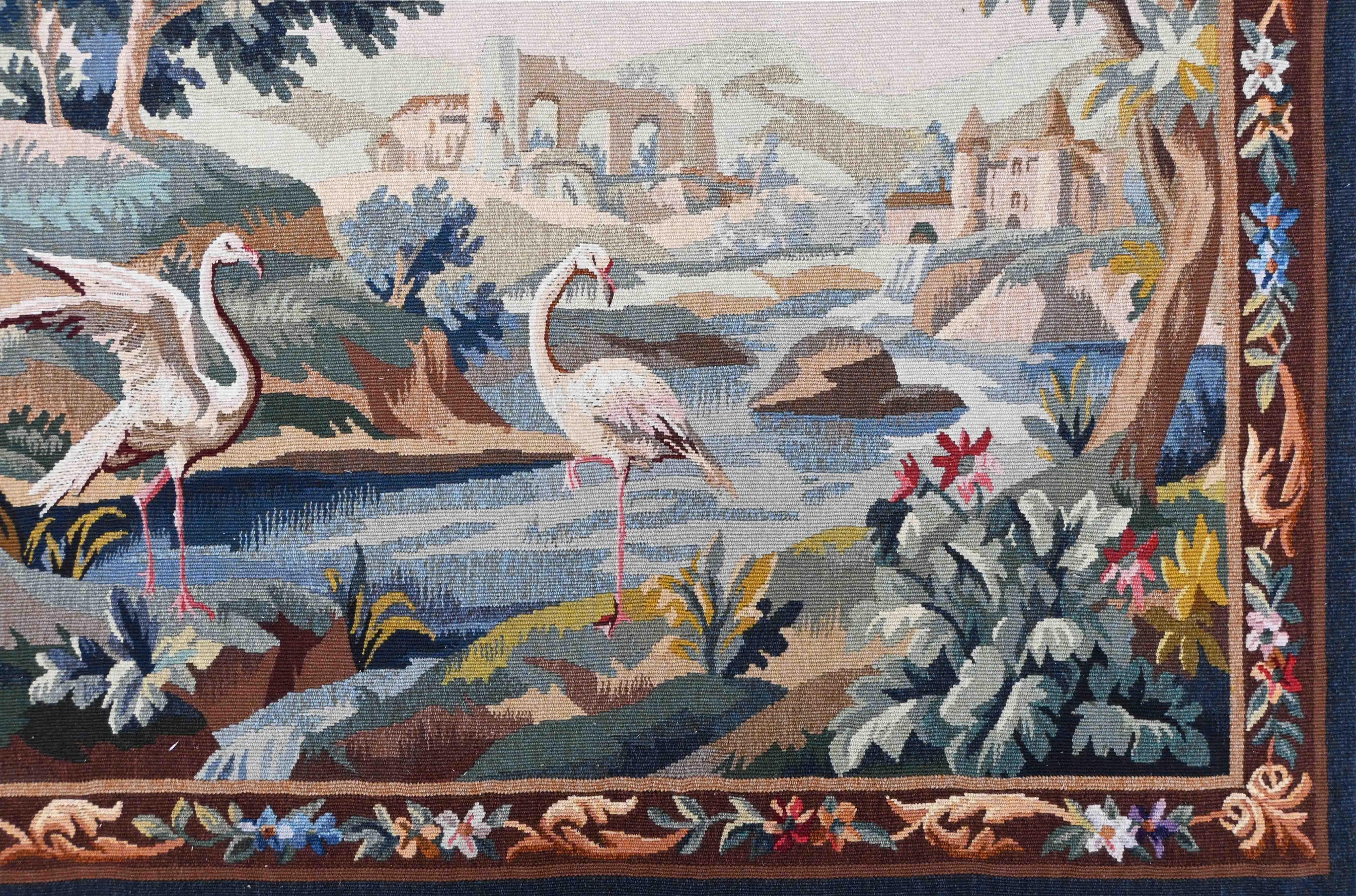 Französisch Aubusson Wandteppich 19. Jahrhundert, Bolduc und nummeriert - L155xH105 - N° 1422 (Handgewebt) im Angebot