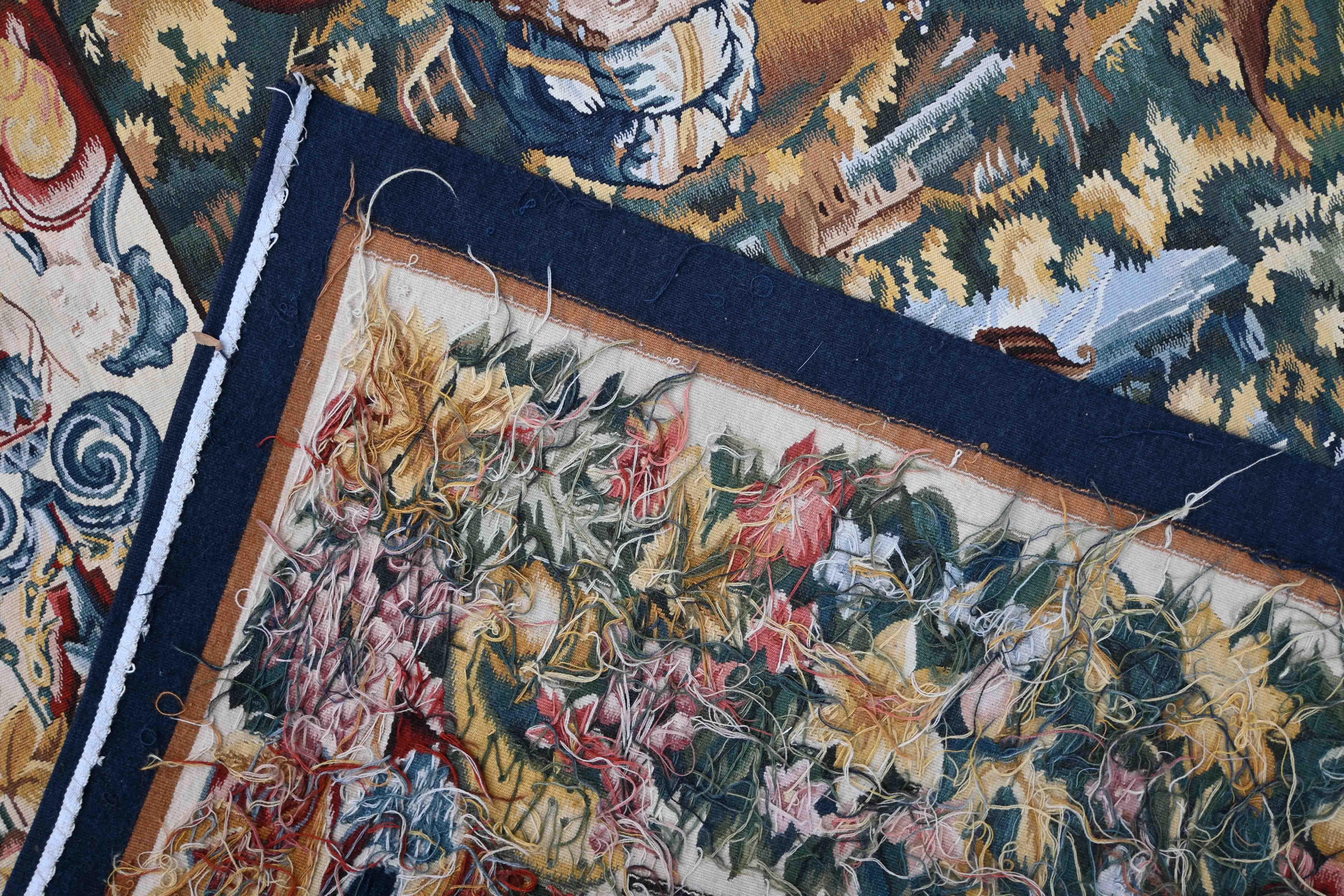 Französischer Aubusson-Wandteppich 19. Jahrhundert - Die Entführung der Helena durch Paris - Nr. 1605 im Angebot 7