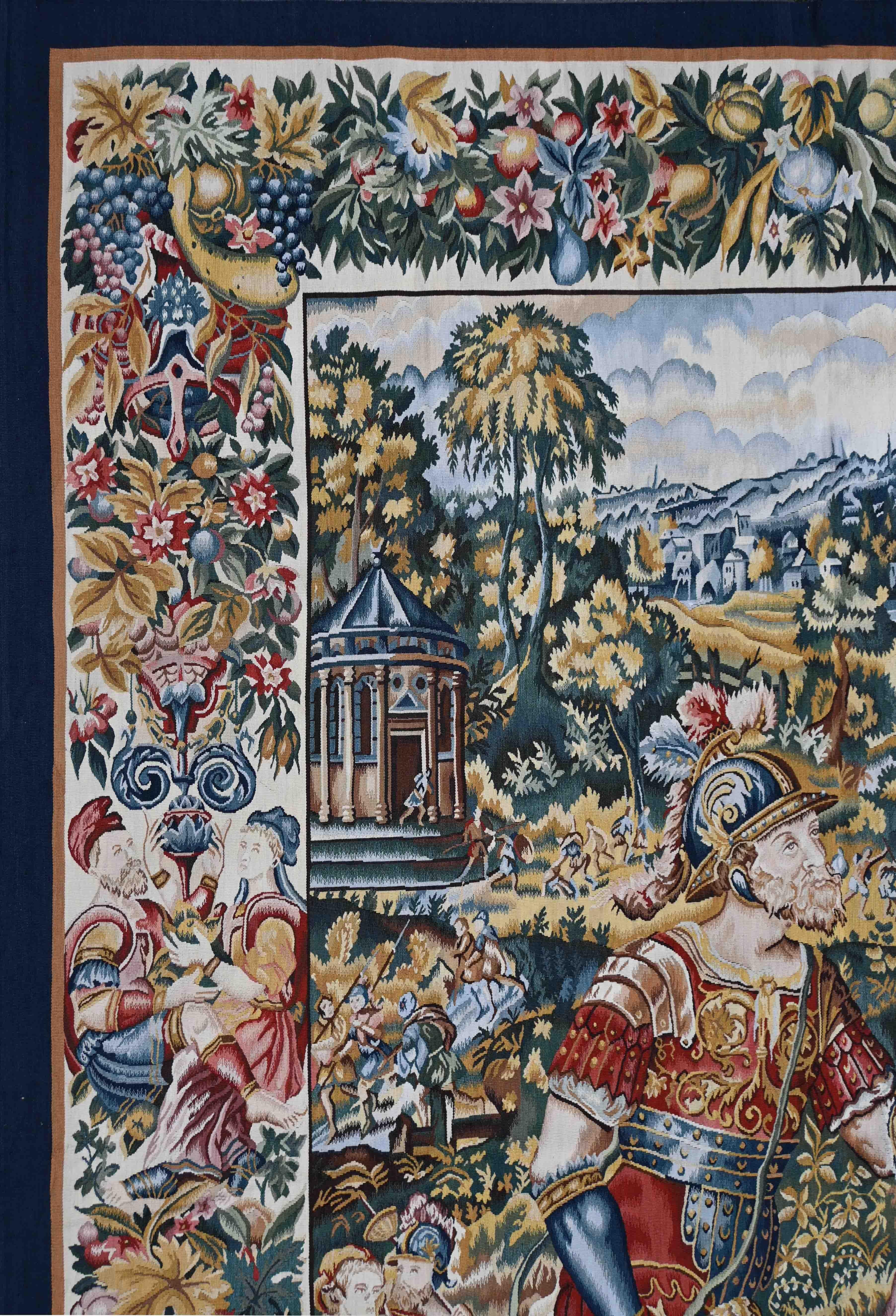 Französischer Aubusson-Wandteppich 19. Jahrhundert - Die Entführung der Helena durch Paris - Nr. 1605 im Angebot 2