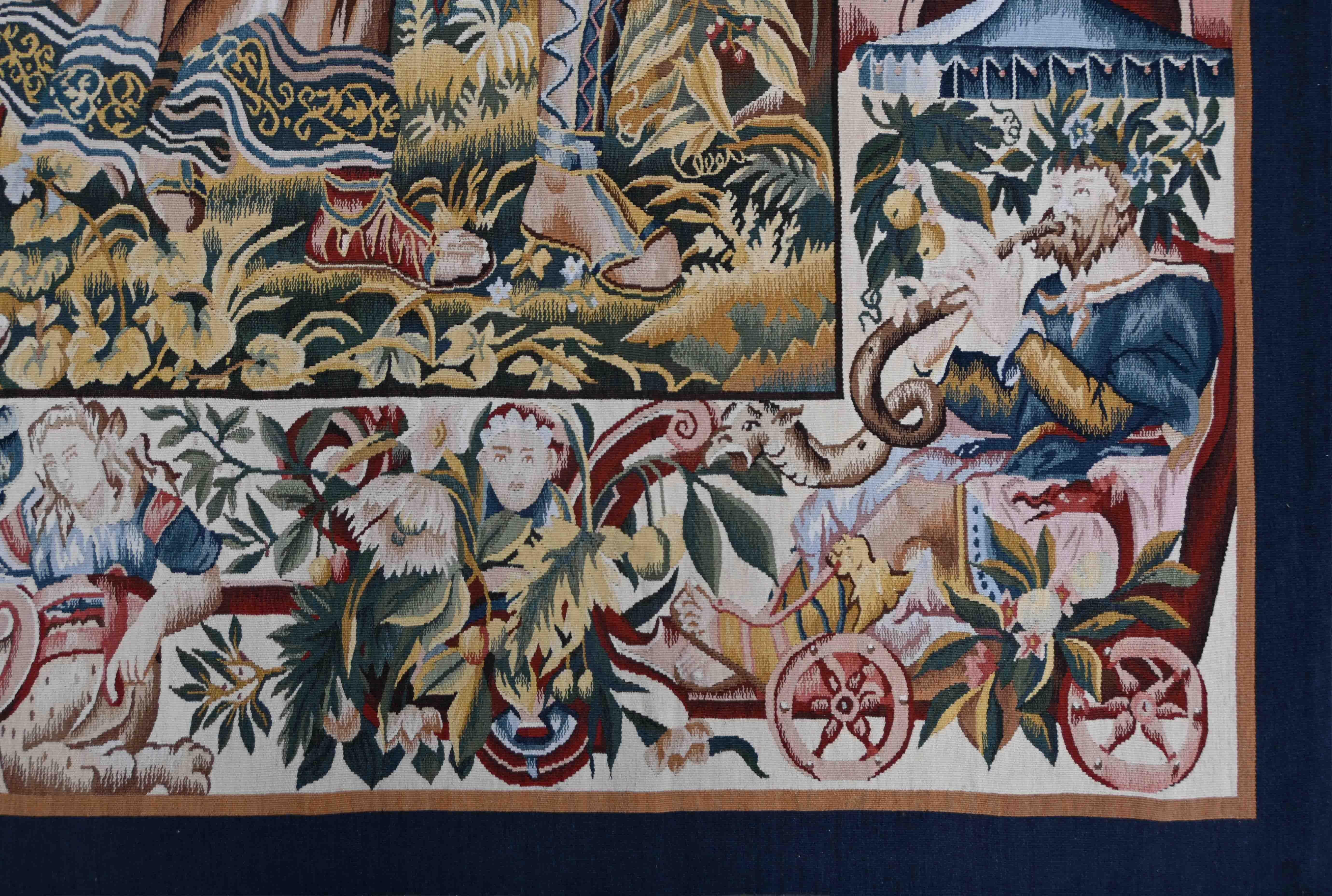 Französischer Aubusson-Wandteppich 19. Jahrhundert - Die Entführung der Helena durch Paris - Nr. 1605 im Angebot 5