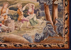French Aubusson Tapestry 19th - Champetre Scene - L 1m90 X H 1m55 - N° 1417