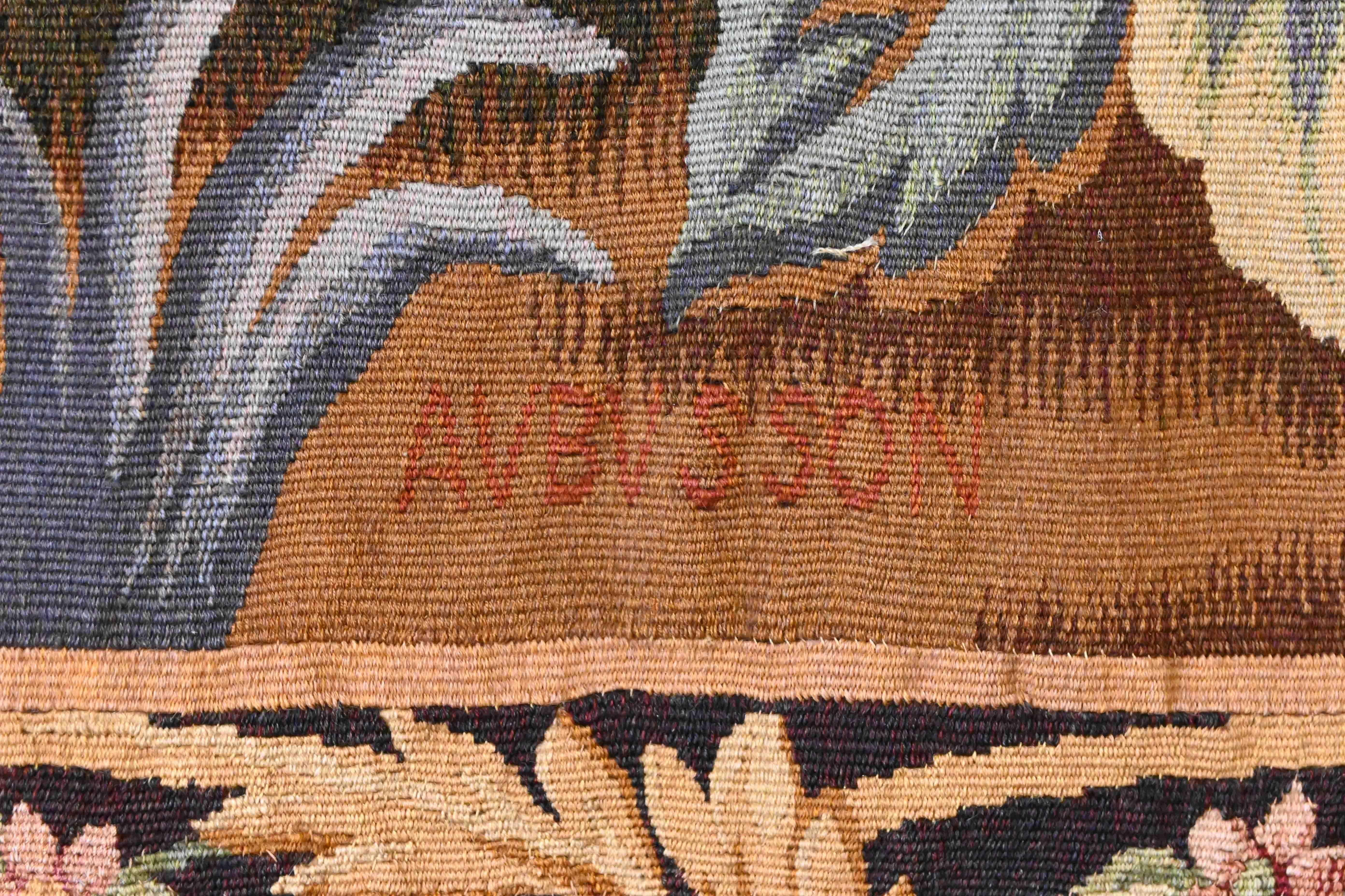 Französisch Aubusson Wandteppich 19. - Champetre-Szene - L 1m90 X H 1m55 - N° 1417 im Angebot 1