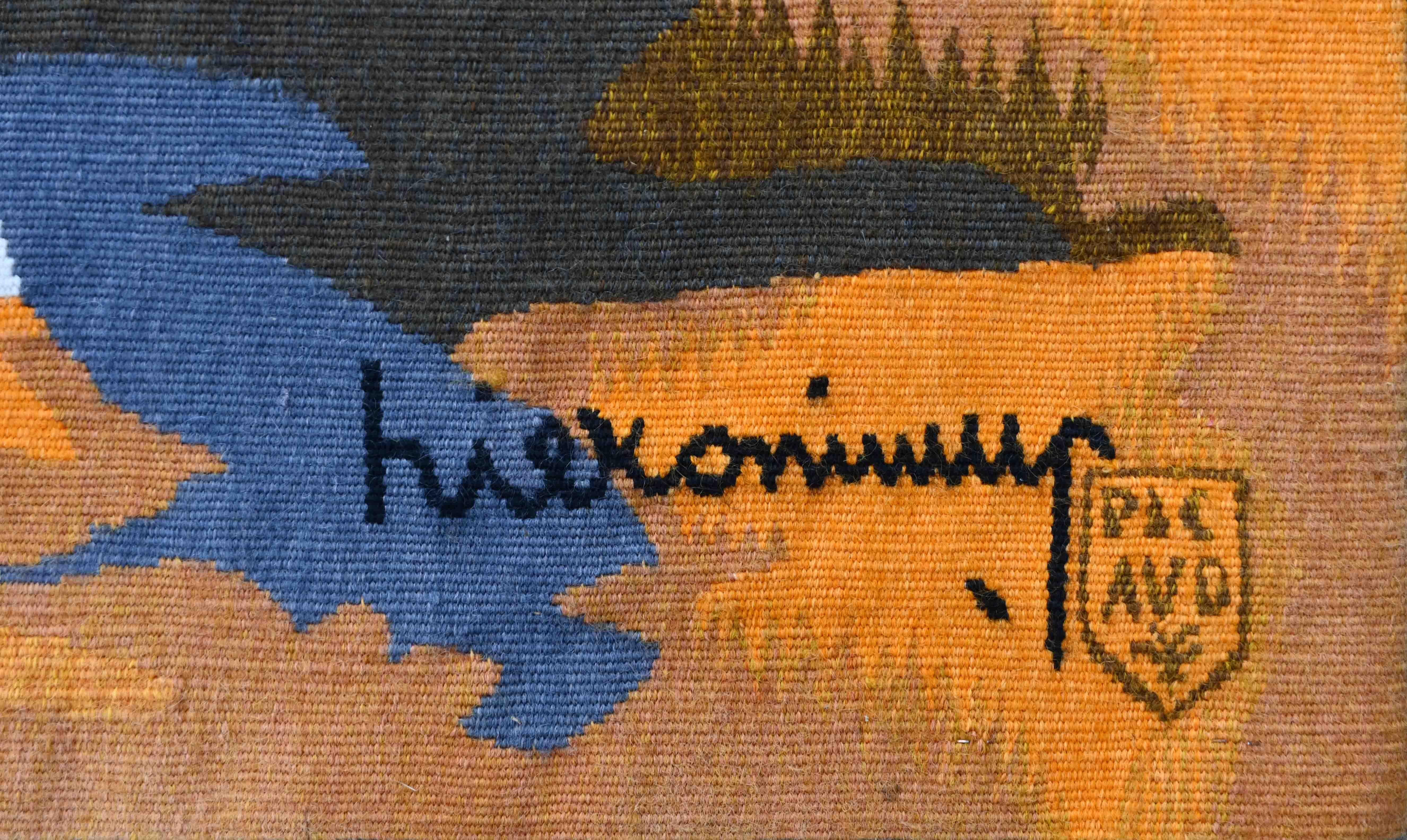 Französischer Aubusson-Wandteppich, 20. PICAUD – Alain Hieronimus (Schirm und Gold) 1402 im Zustand „Hervorragend“ im Angebot in Paris, FR