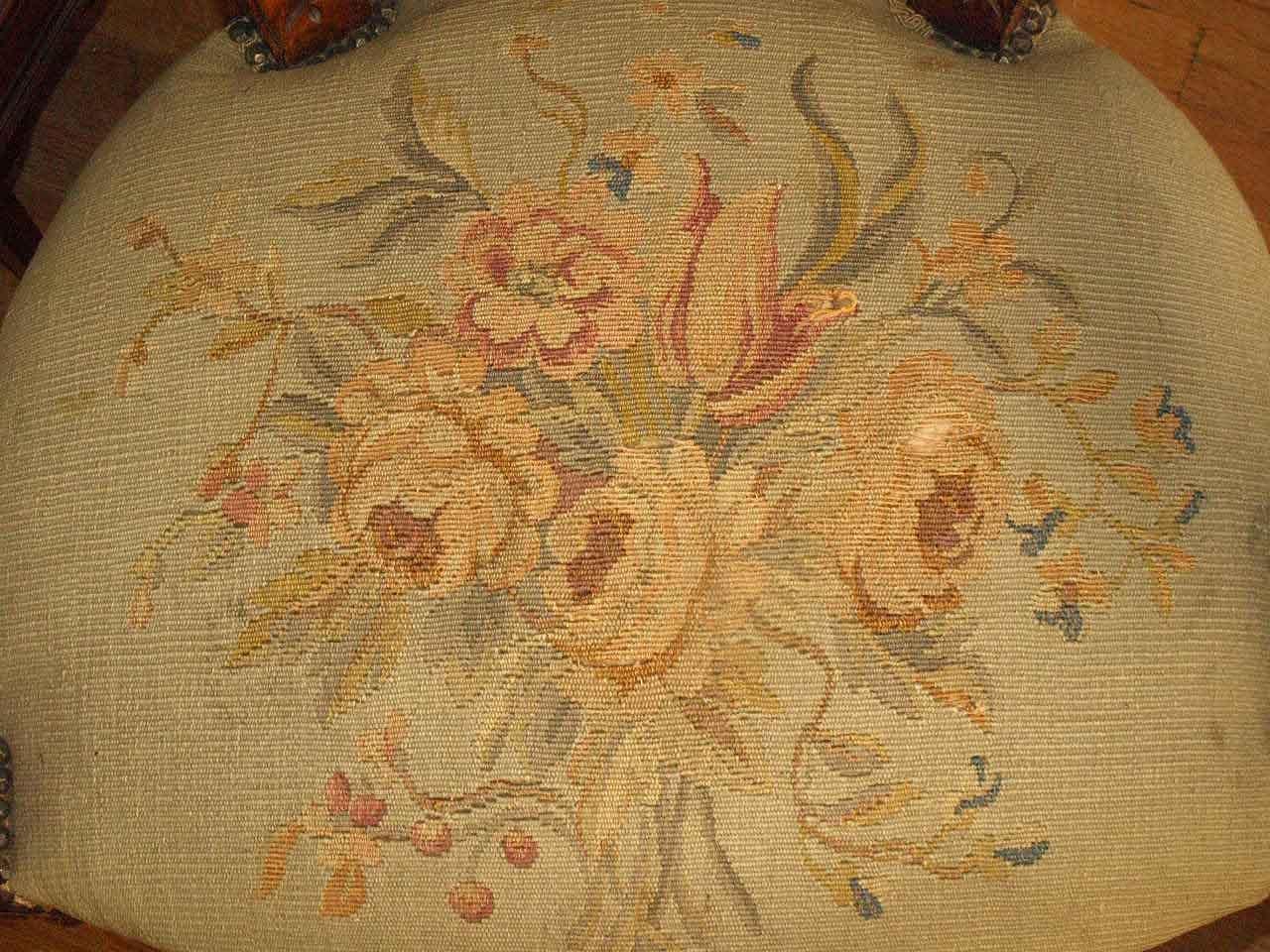 Wood French Aubusson Tapestry Armchair For Sale