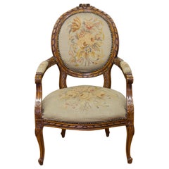 French Aubusson Tapestry Armchair