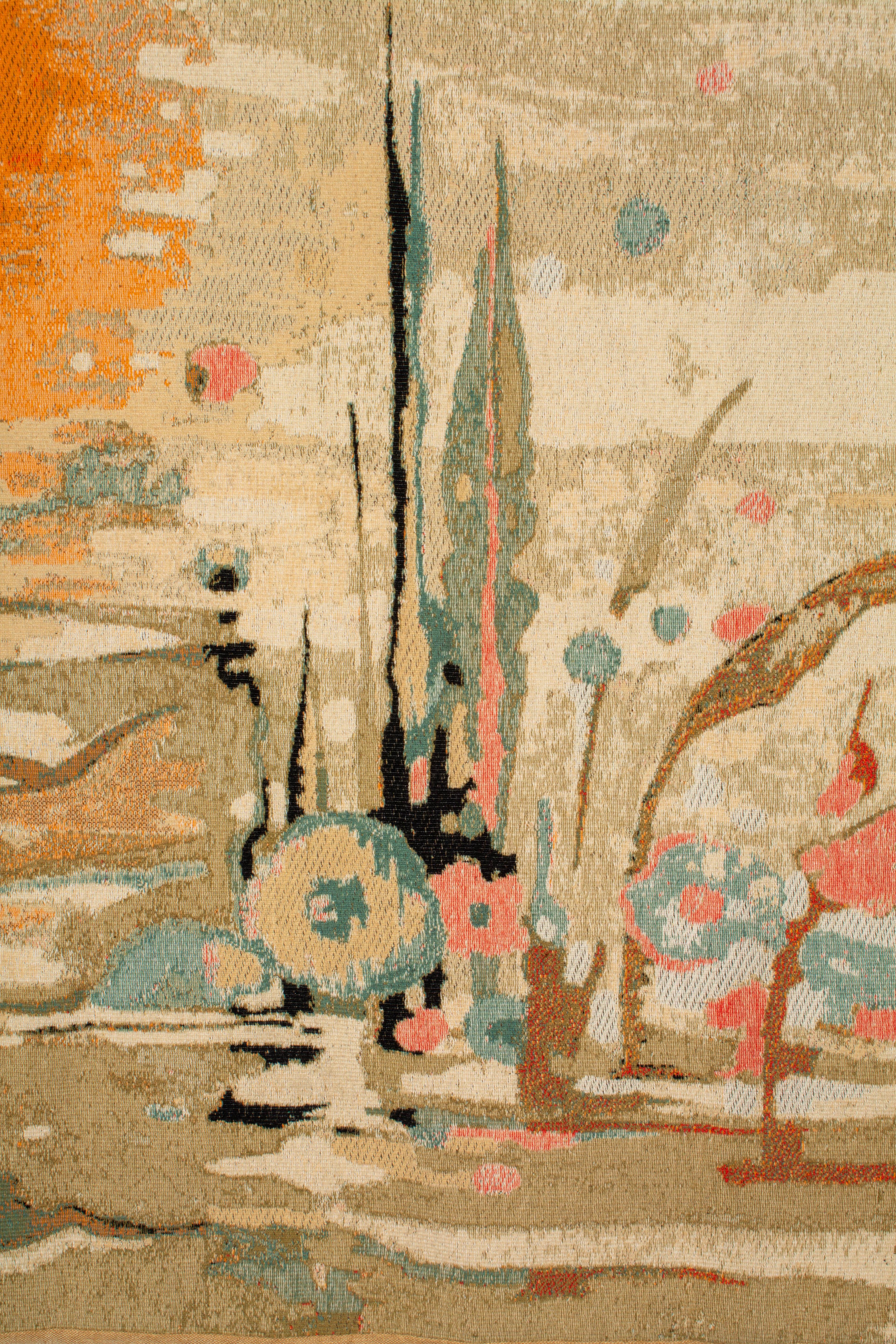 Mid-Century Modern French Aubusson Tapestry by Thérèse Le Guen