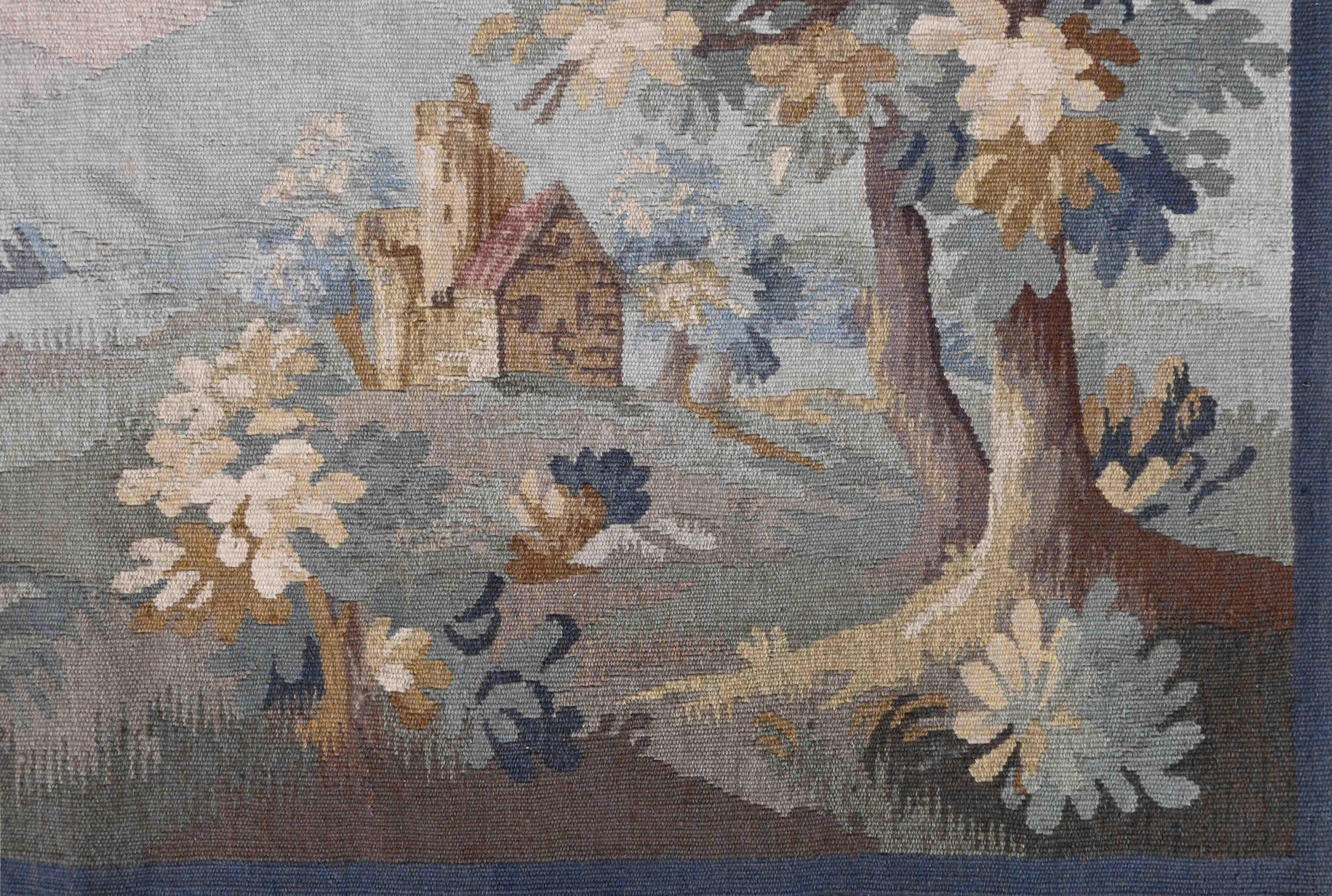 Französischer Aubusson-Wandteppich, um 1940 - L165xh108cm - Nr. 1520 (Französische Provence) im Angebot