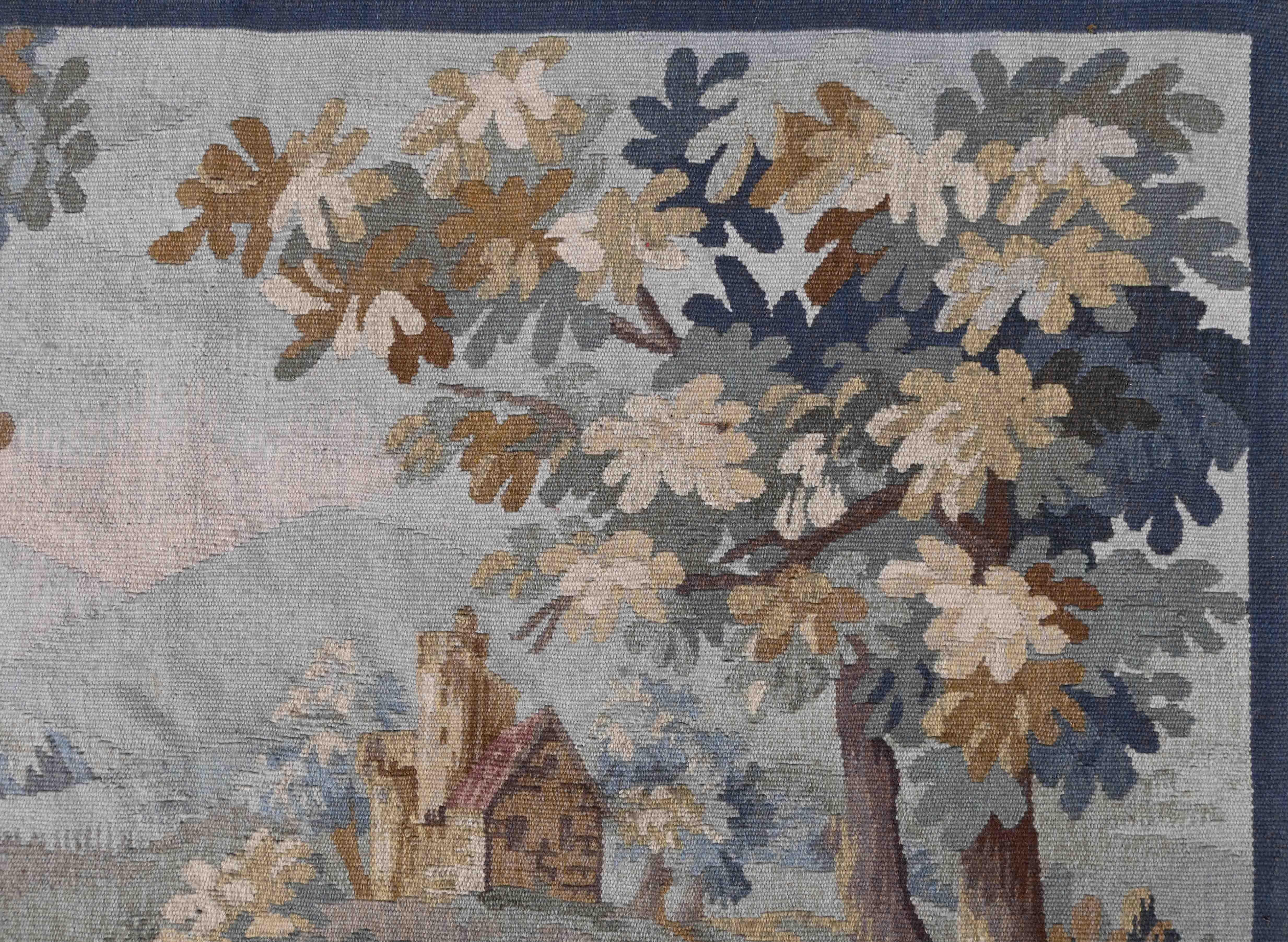 Französischer Aubusson-Wandteppich, um 1940 - L165xh108cm - Nr. 1520 (Handgewebt) im Angebot