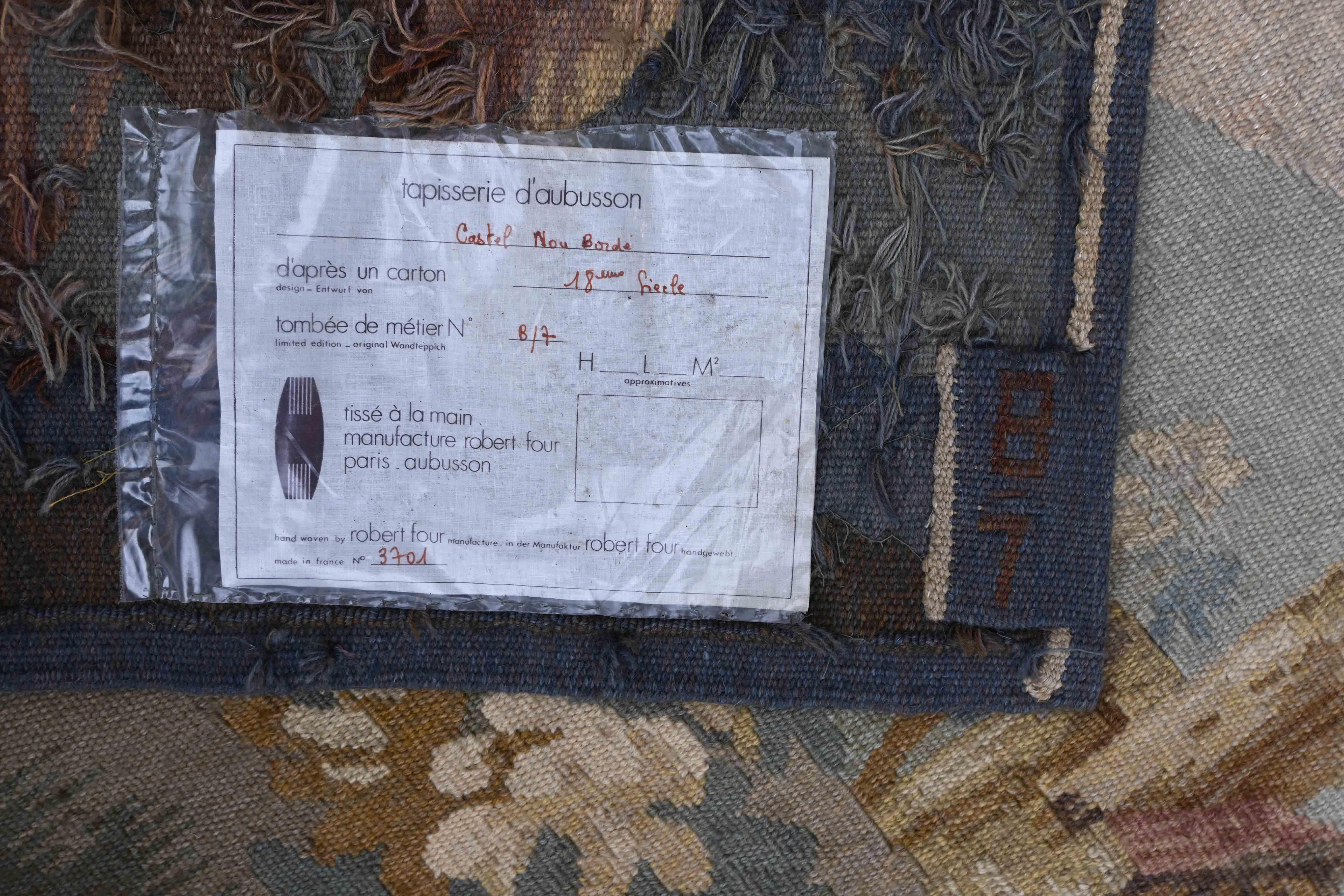 Französischer Aubusson-Wandteppich, um 1940 - L165xh108cm - Nr. 1520 im Zustand „Hervorragend“ im Angebot in Paris, FR