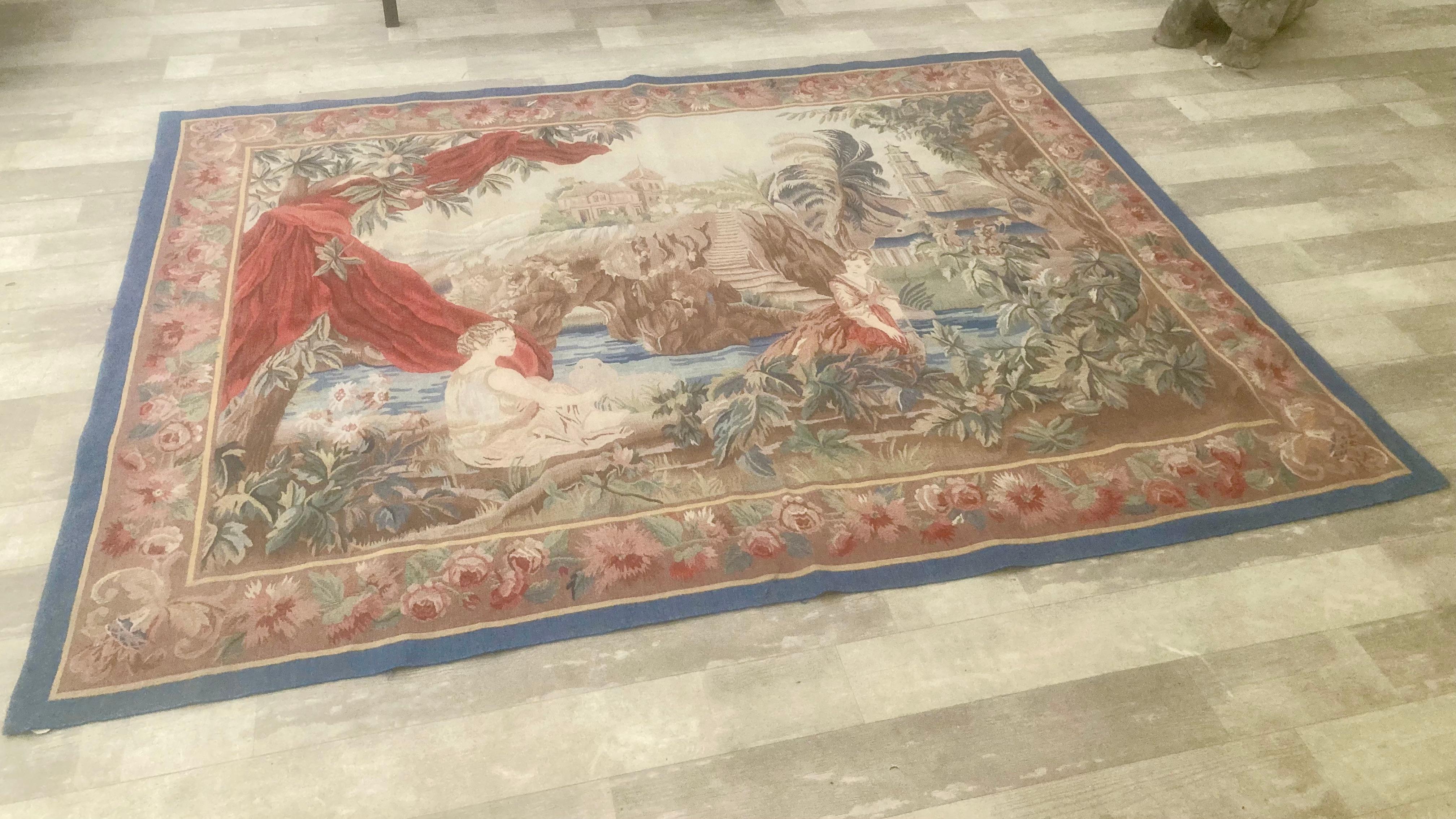 French Provincial French Aubusson Tapestry in the Allegorical Style For Sale
