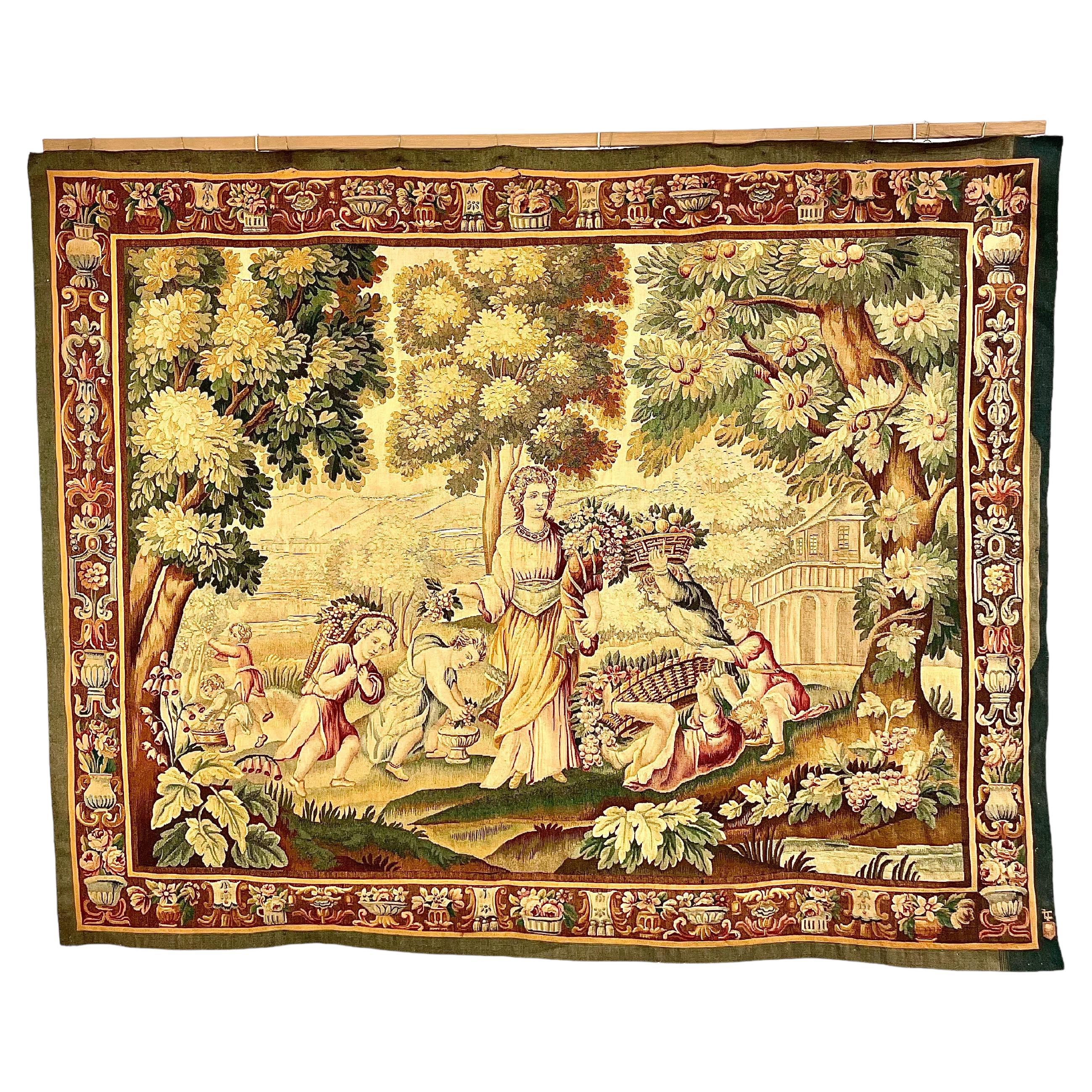 19th Century Fine French Aubusson Tapestry For Sale