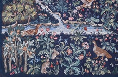 French Aubusson Tapestry "Mille Fleurs" Circa 1960 - 201lx145h Cm - No. 1481