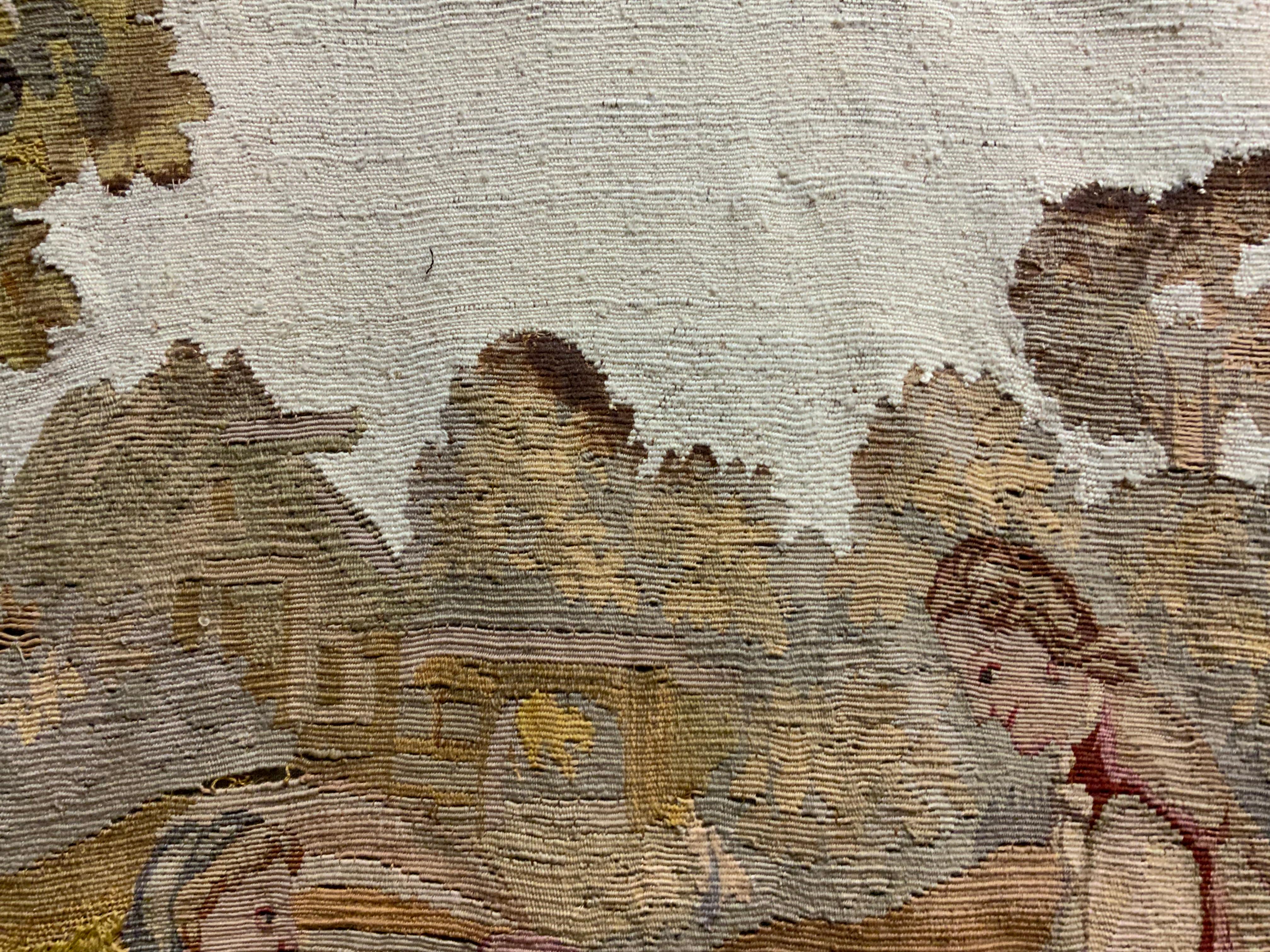 19th Century French Aubusson tapestry neoclassical garden scene 19 th century For Sale