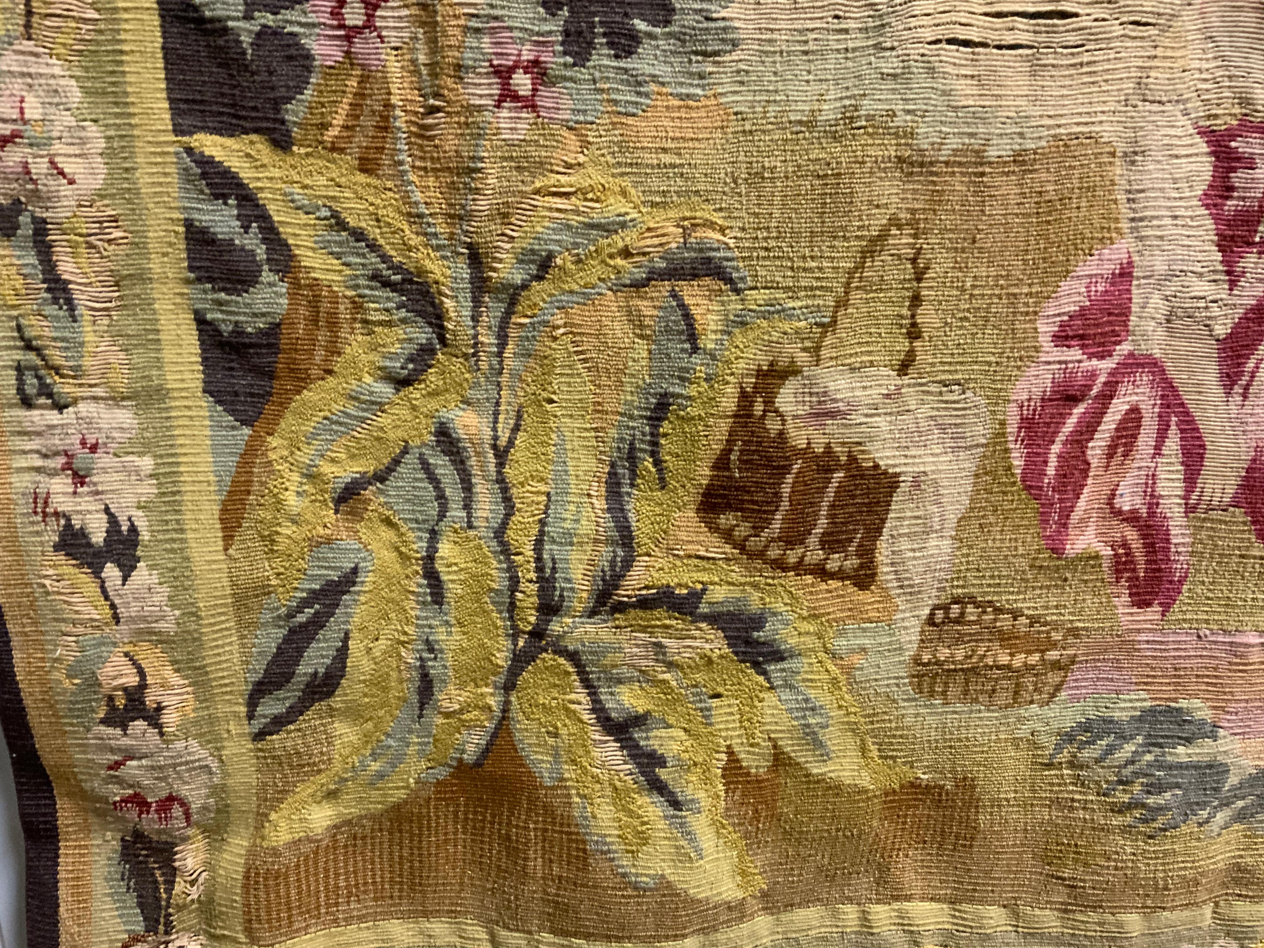 French Aubusson tapestry neoclassical garden scene 19 th century For Sale 2