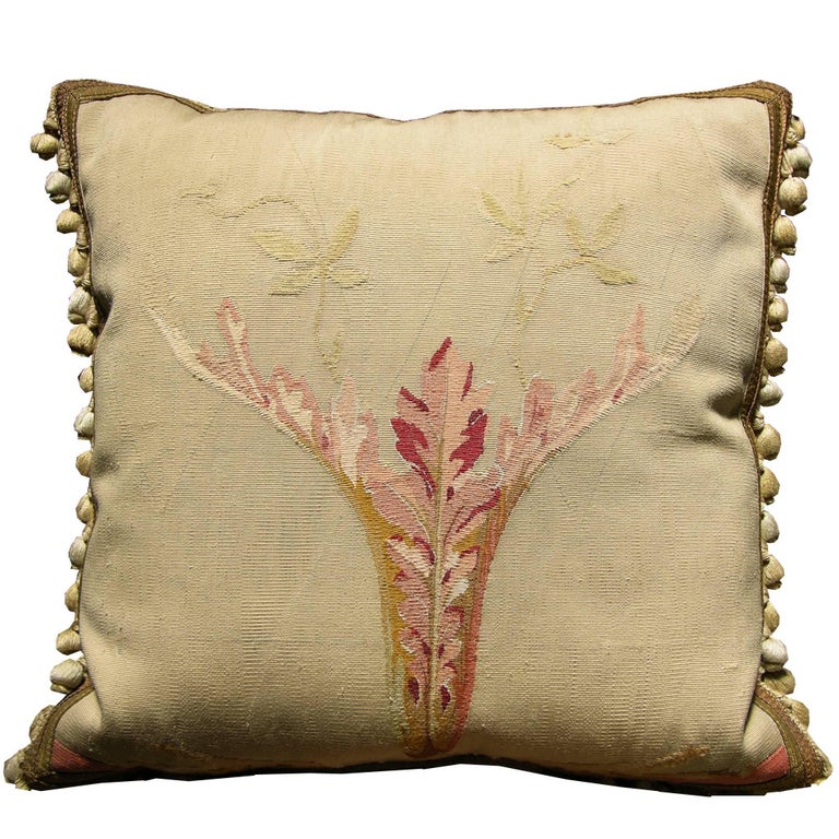 French Aubusson Tapestry Pillow, circa 1860 1139p For Sale at 1stDibs