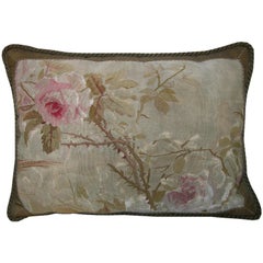 Antique French Aubusson Tapestry Pillow, circa 18th Century 1156p