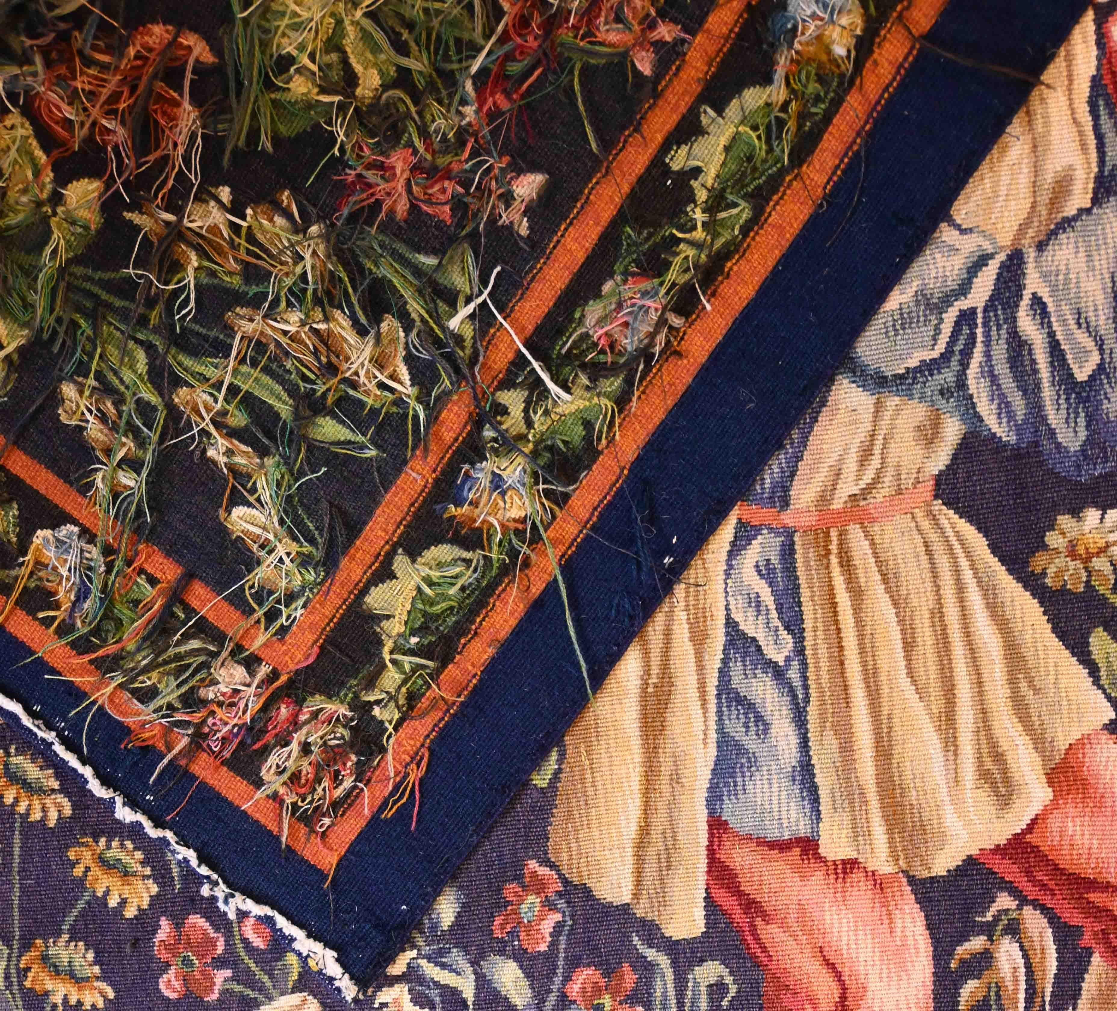 Französischer Aubusson-Wandteppich, signiert, 19. Jahrhundert – Ein Paar Hirten – Nr. 1369 im Angebot 2