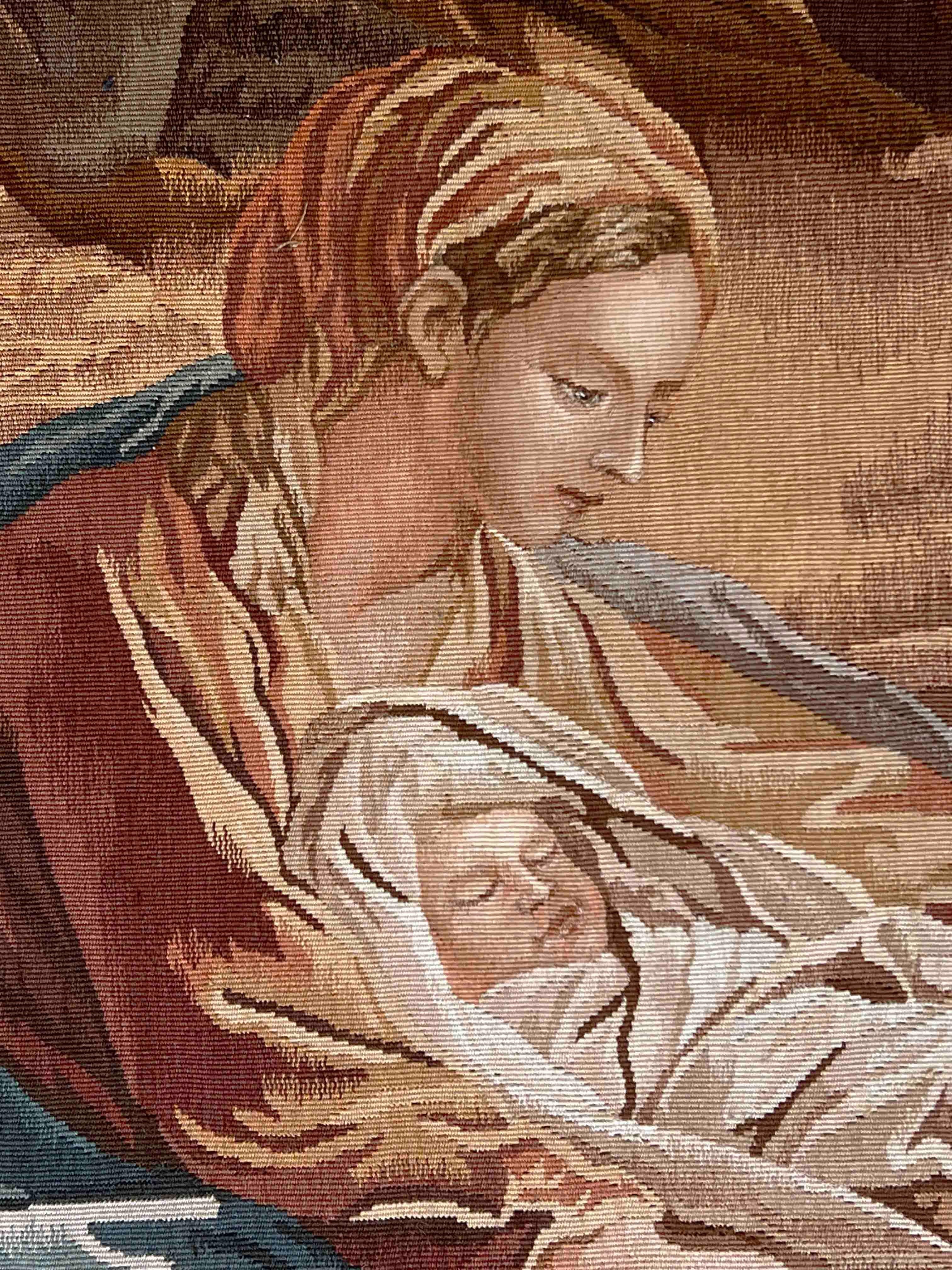 Französischer Aubusson-Wandteppich, The Scene of the Birth of Jesus Christ, Nr. 1045, Französisch im Angebot 6