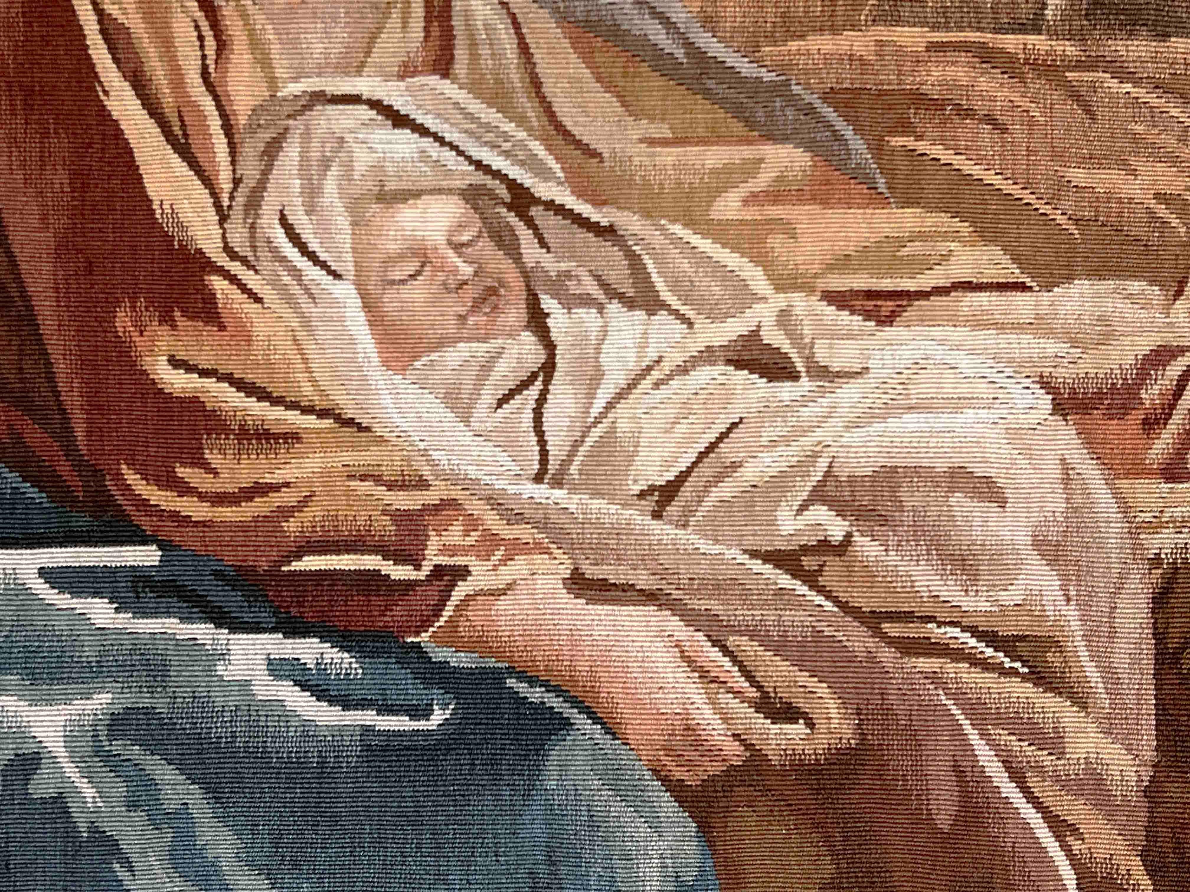 Französischer Aubusson-Wandteppich, The Scene of the Birth of Jesus Christ, Nr. 1045, Französisch im Angebot 7