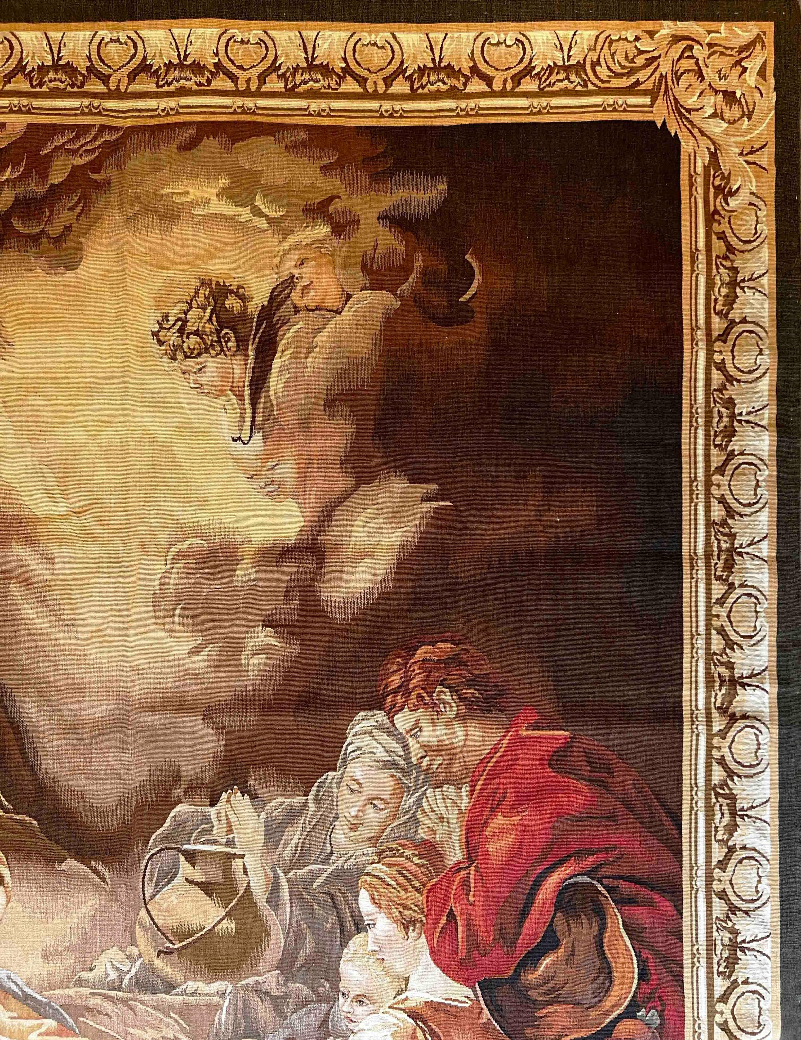 Aubusson-Wandteppich, Die Szene der Geburt Jesu Christi - 2m24x1m72, Nr. 1045
Gereinigt und gefüttert von unserem Handwerksbetrieb
Epoche: 19. Jahrhundert
Zustand: Perfekter Zustand
MATERIAL: Wolle & Seide
Breite: 172 cm
Höhe: 224 cm
Tiefe: 0,5