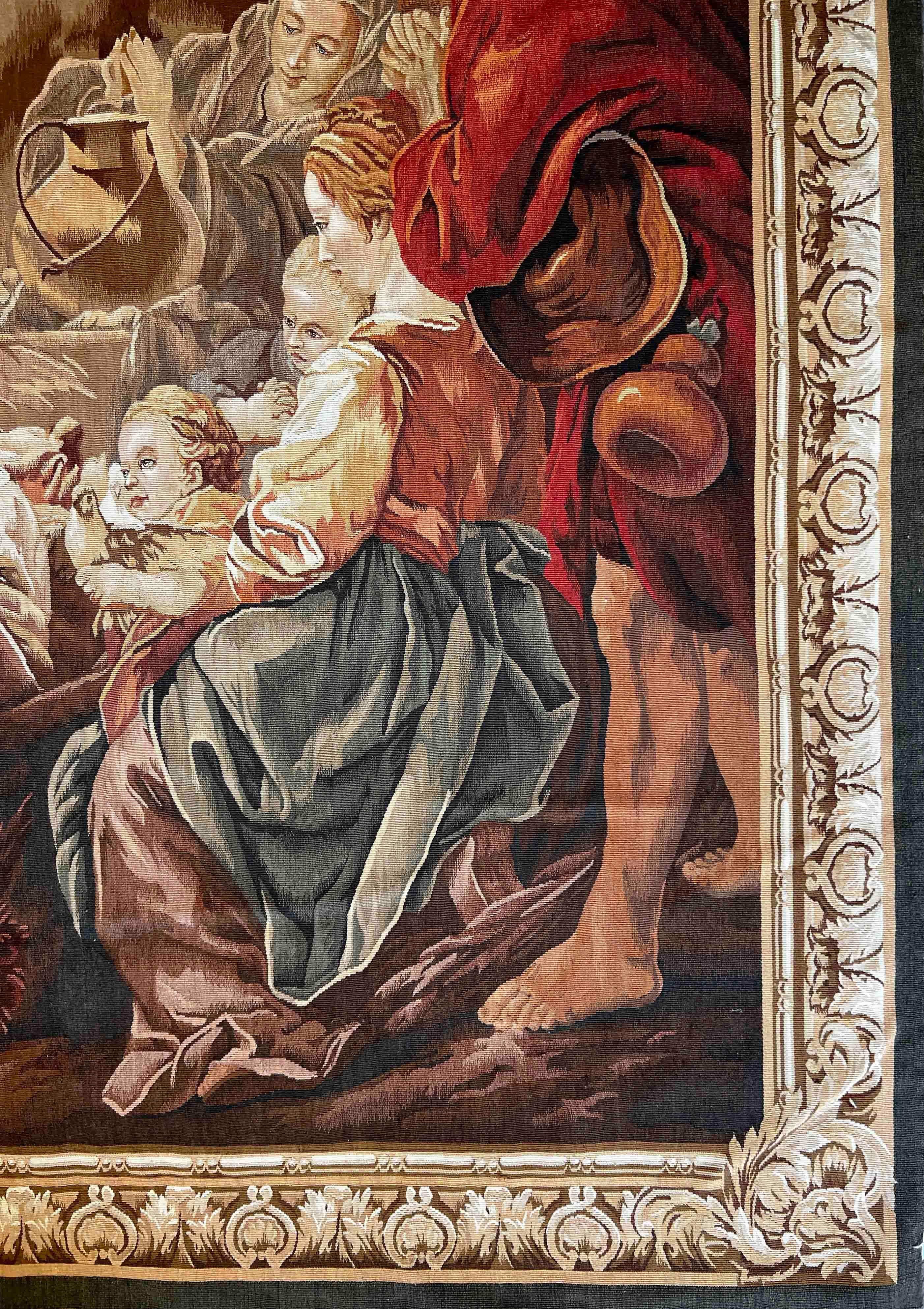 Französischer Aubusson-Wandteppich, The Scene of the Birth of Jesus Christ, Nr. 1045, Französisch (19. Jahrhundert) im Angebot