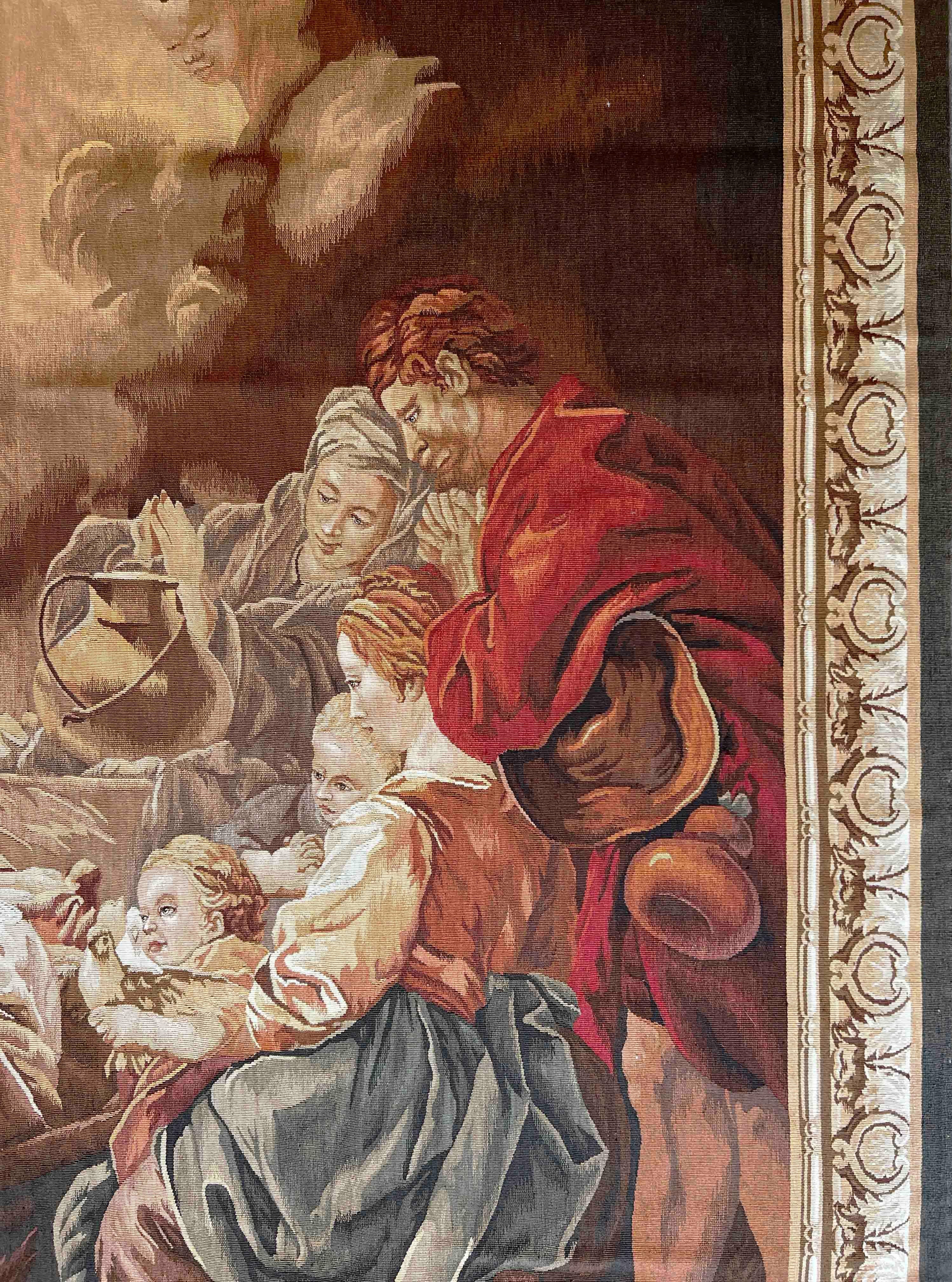 Französischer Aubusson-Wandteppich, The Scene of the Birth of Jesus Christ, Nr. 1045, Französisch (Wolle) im Angebot