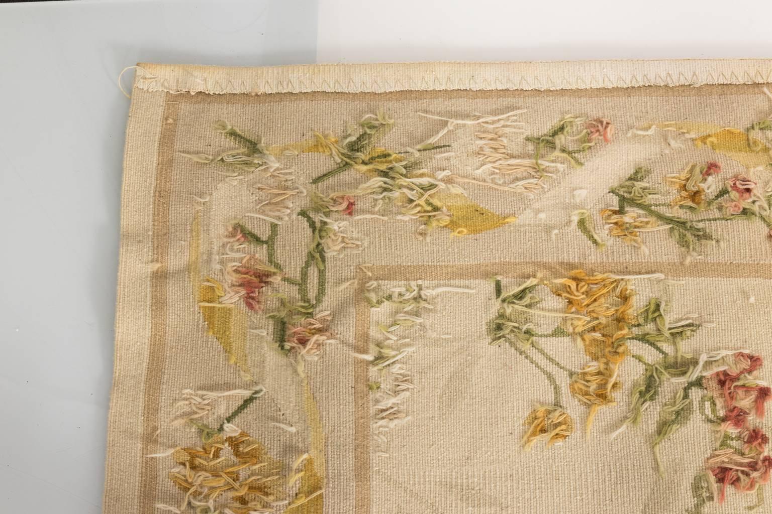 French Aubusson Wool Rug In Good Condition In Stamford, CT