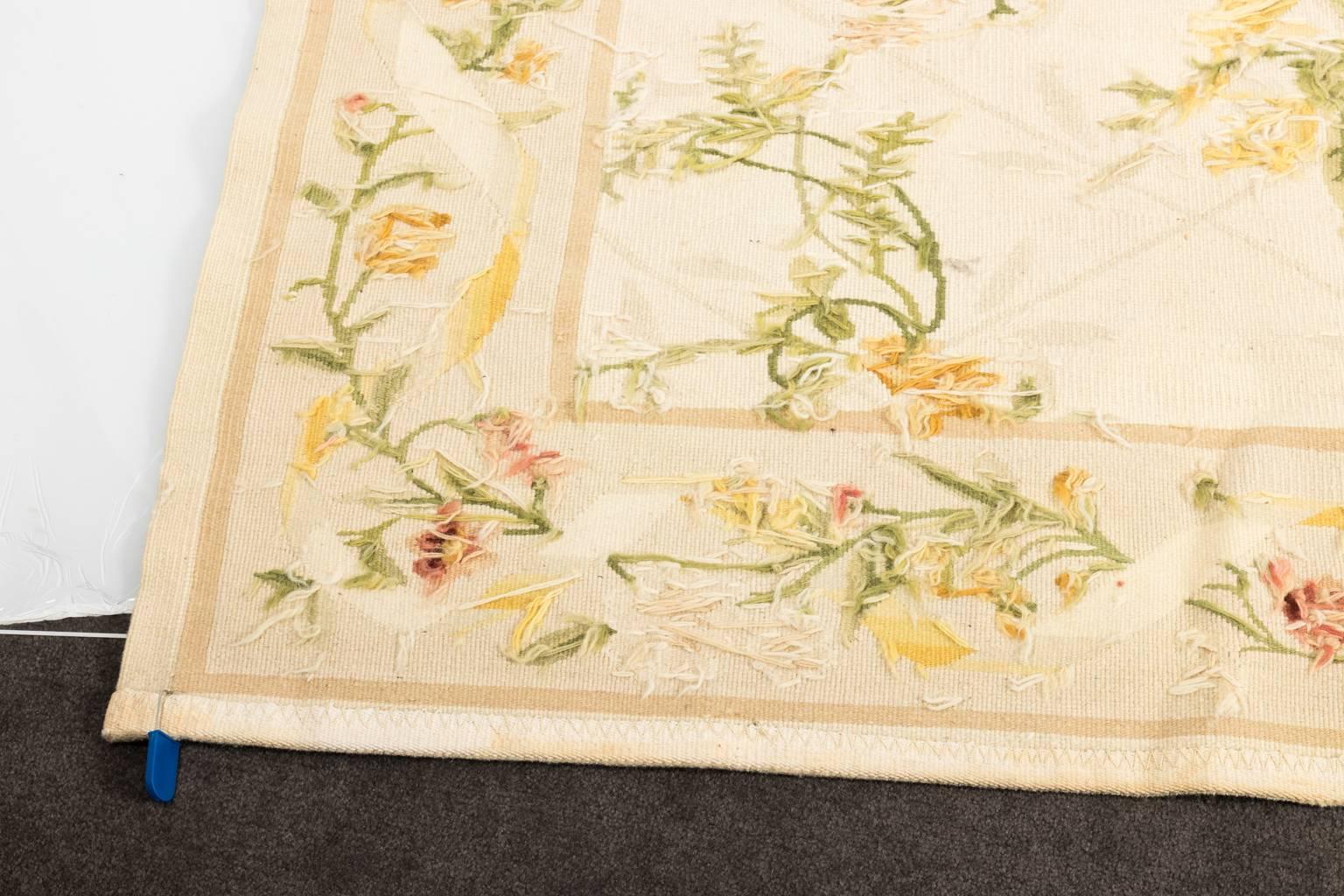 French Aubusson Wool Rug 1