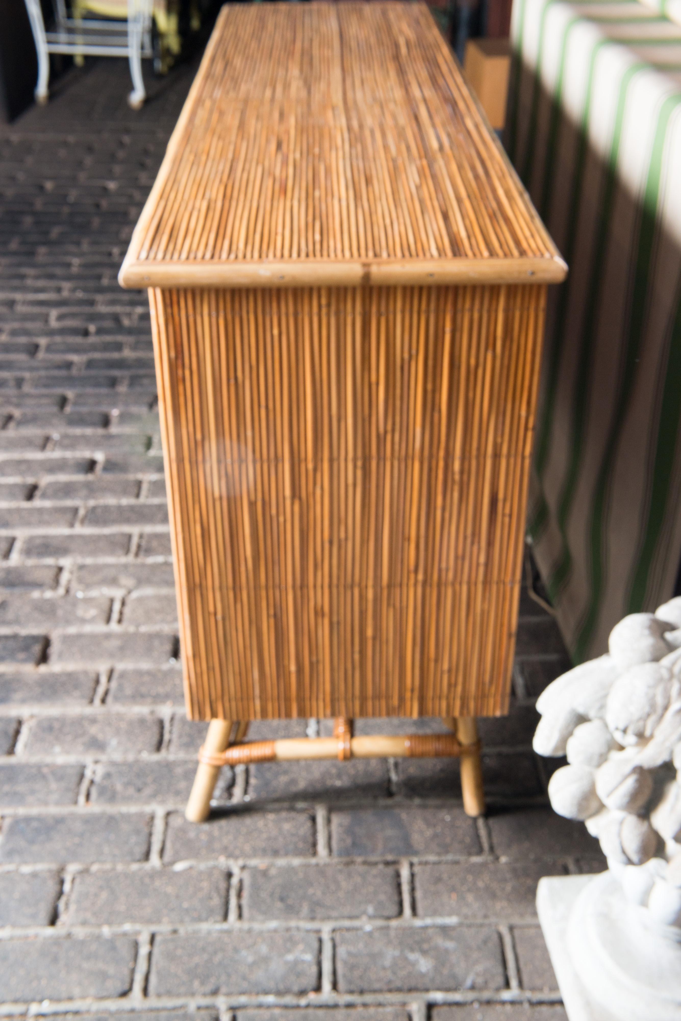 French Audoux and Minet Rattan Buffet, Sideboard For Sale 7
