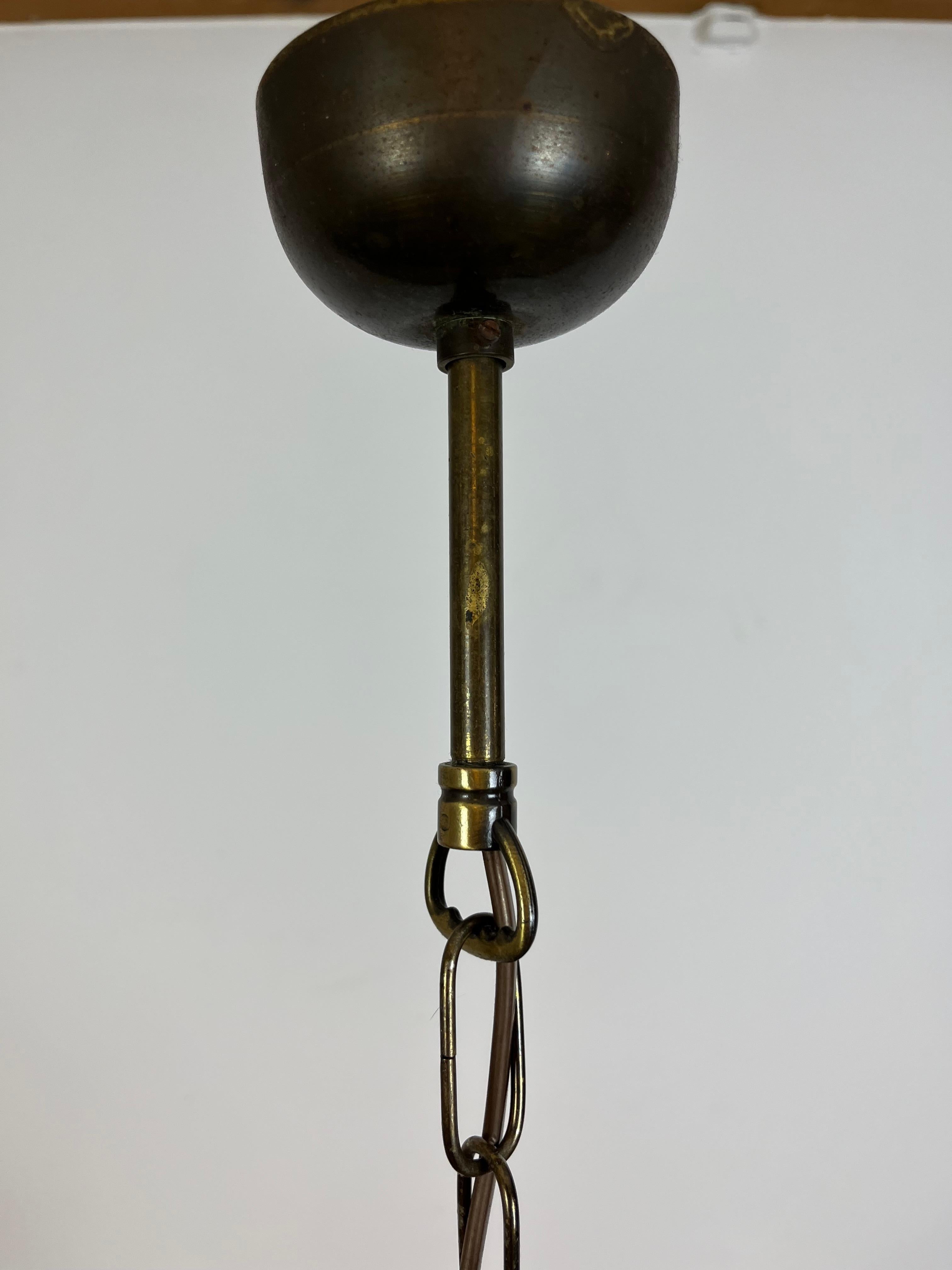 French Audoux Minnet rope lantern chandelier, 1950's For Sale 3