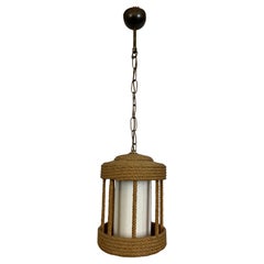 Lustre lanterne à corde Audoux Minnet, 1950