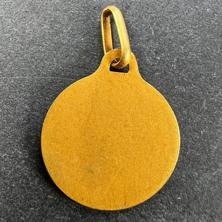 Médaille Pendentif Augis En Or Jaune 18 Carats - Vierge Priante, Années 1950, Occasion Très Bon état