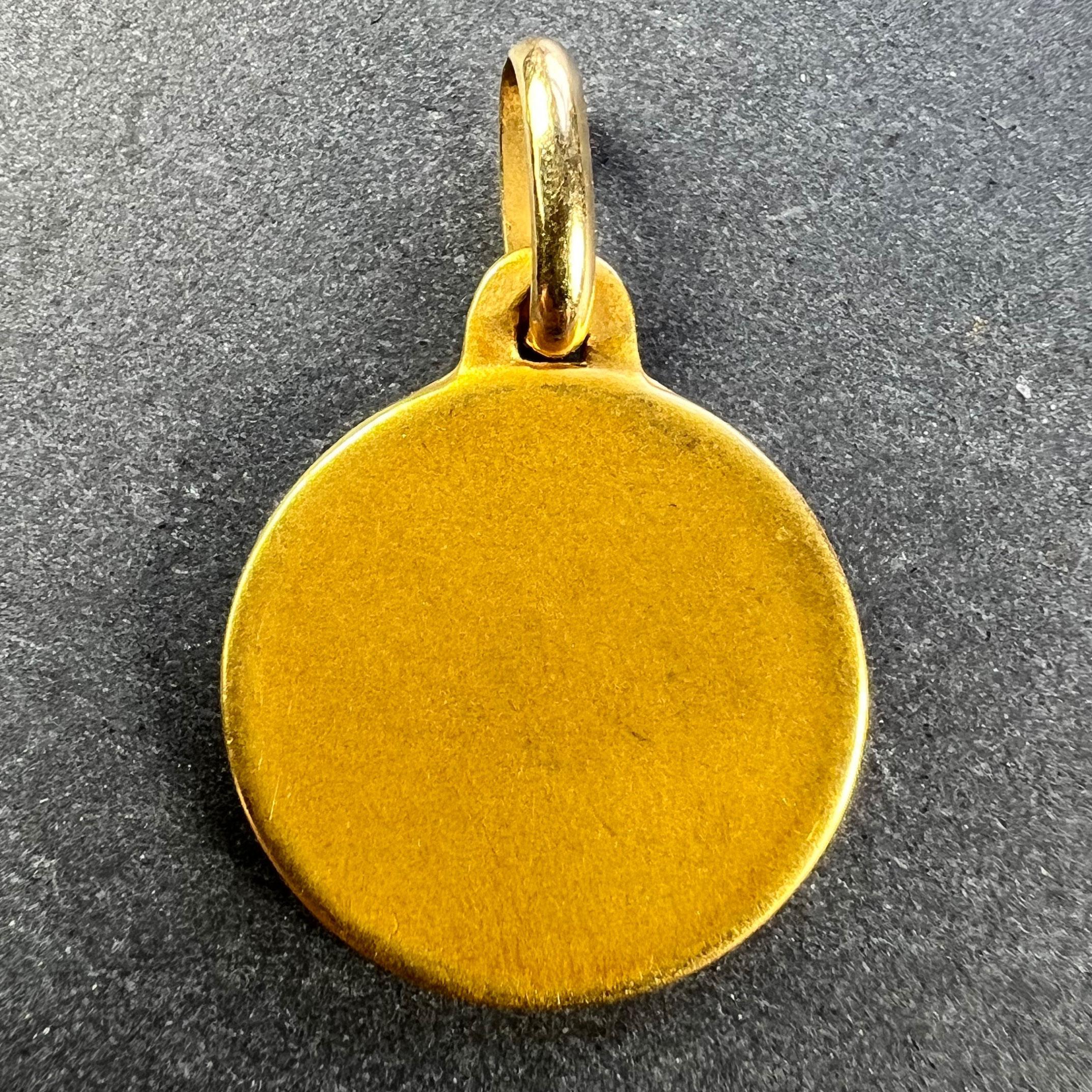 Französisch A. Augis Mazzoni Jesus Christus Dornenkrone  18K Gelbgold Gold Medal Anhänger im Zustand „Gut“ im Angebot in London, GB