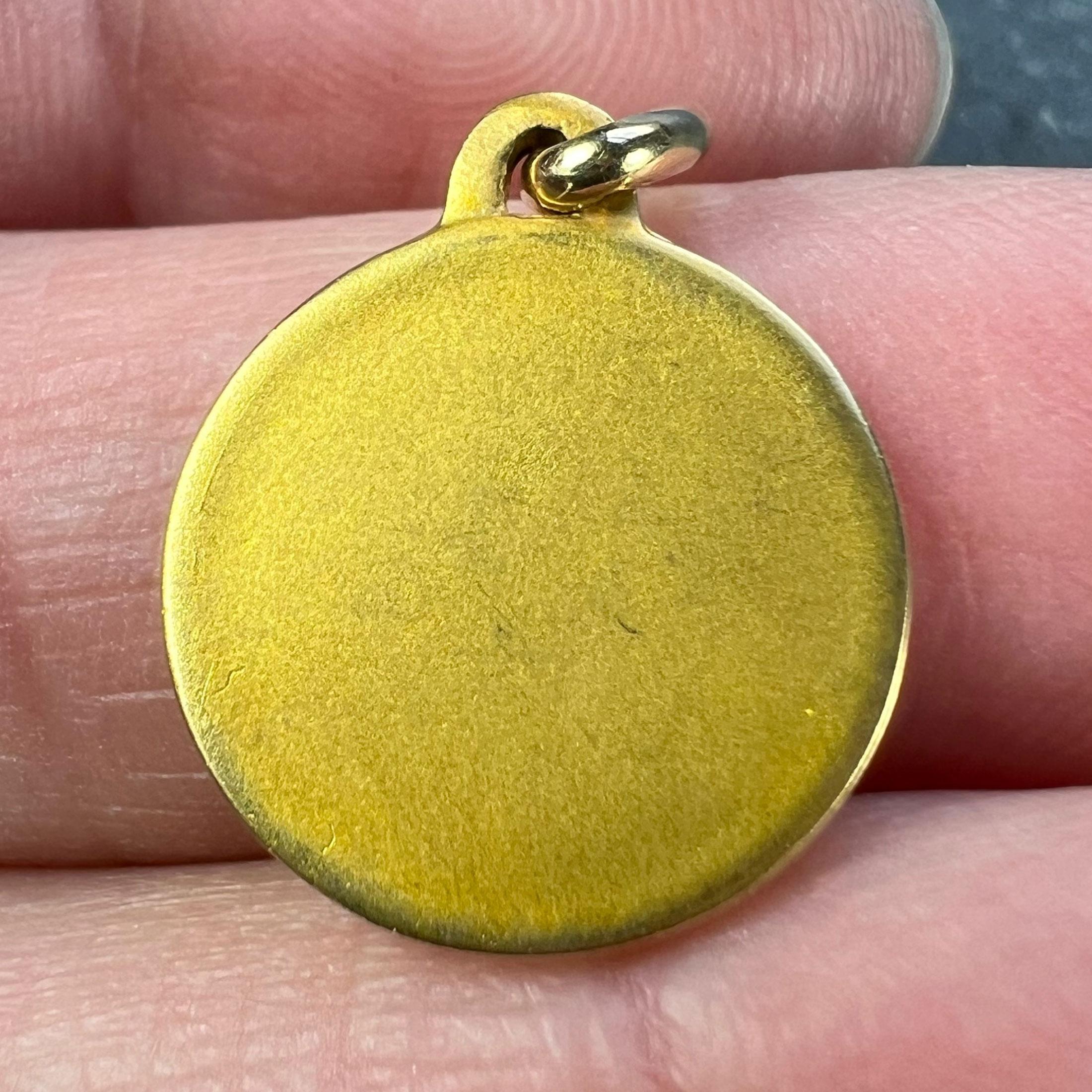 Französisch A. Augis Mazzoni Jesus Christus Dornenkrone  18K Gelbgold Gold Medal Anhänger im Angebot 4