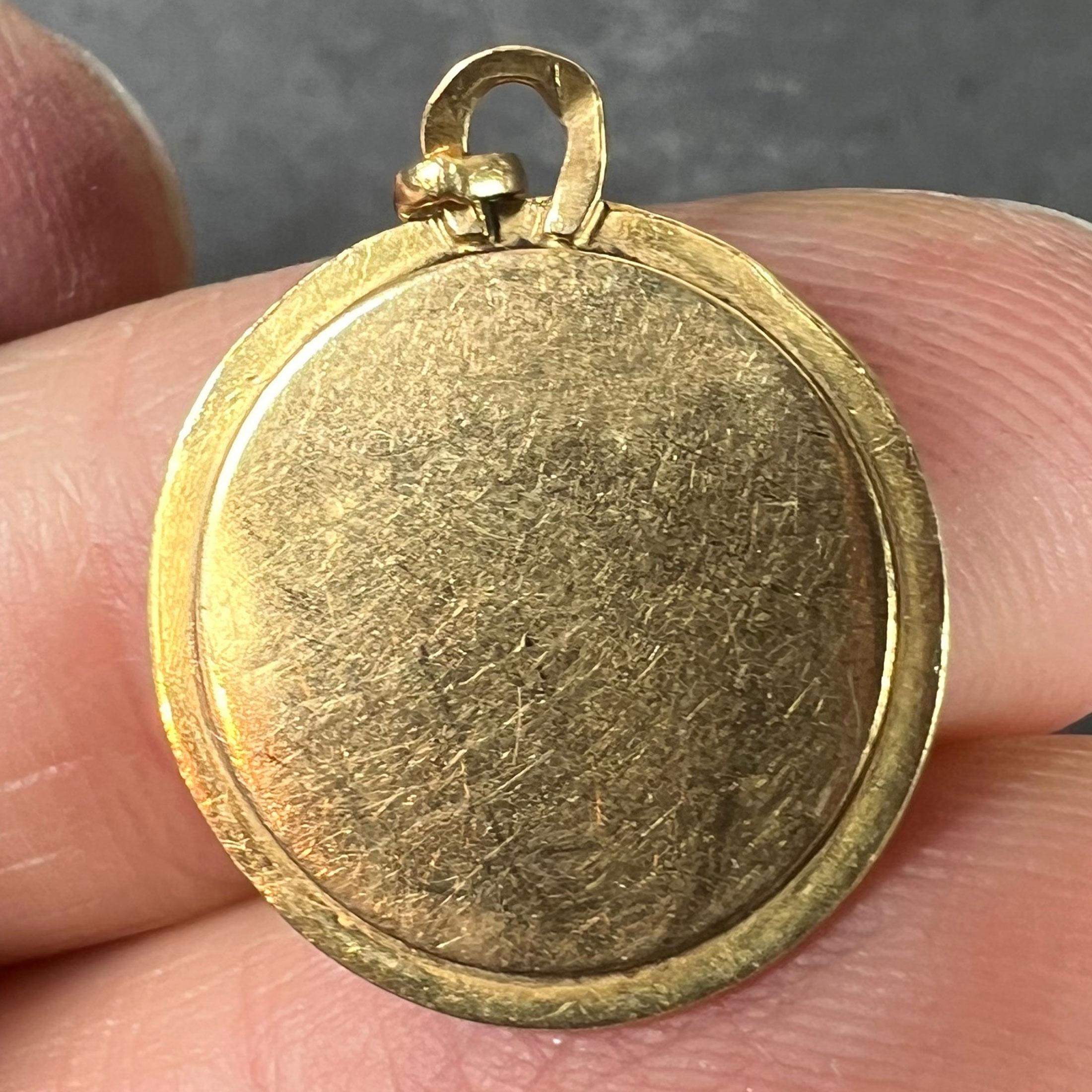 A Augis Plus Qu'Hier Pendentif en or blanc jaune 18K émail rubis amour en vente 3