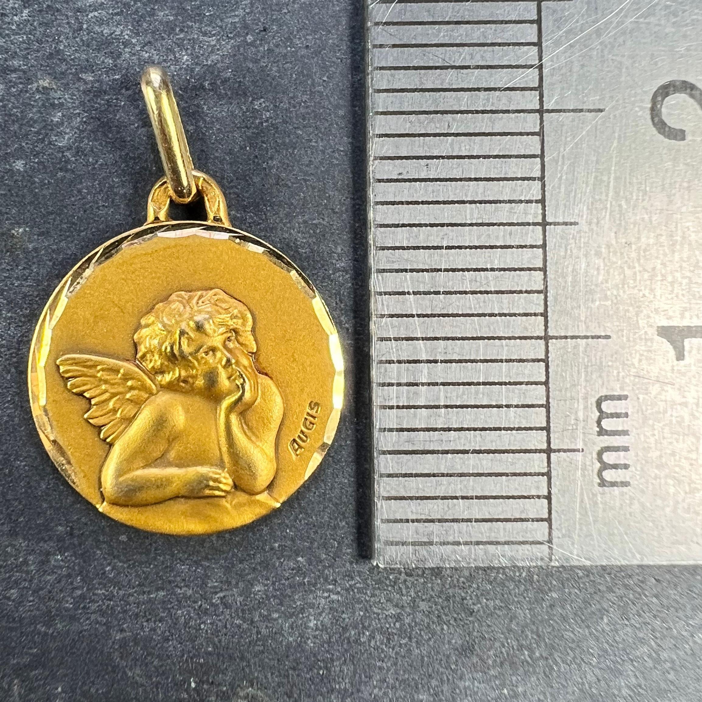 French Augis Raphael’s Cherub 18K Yellow Gold Charm Pendant For Sale 6