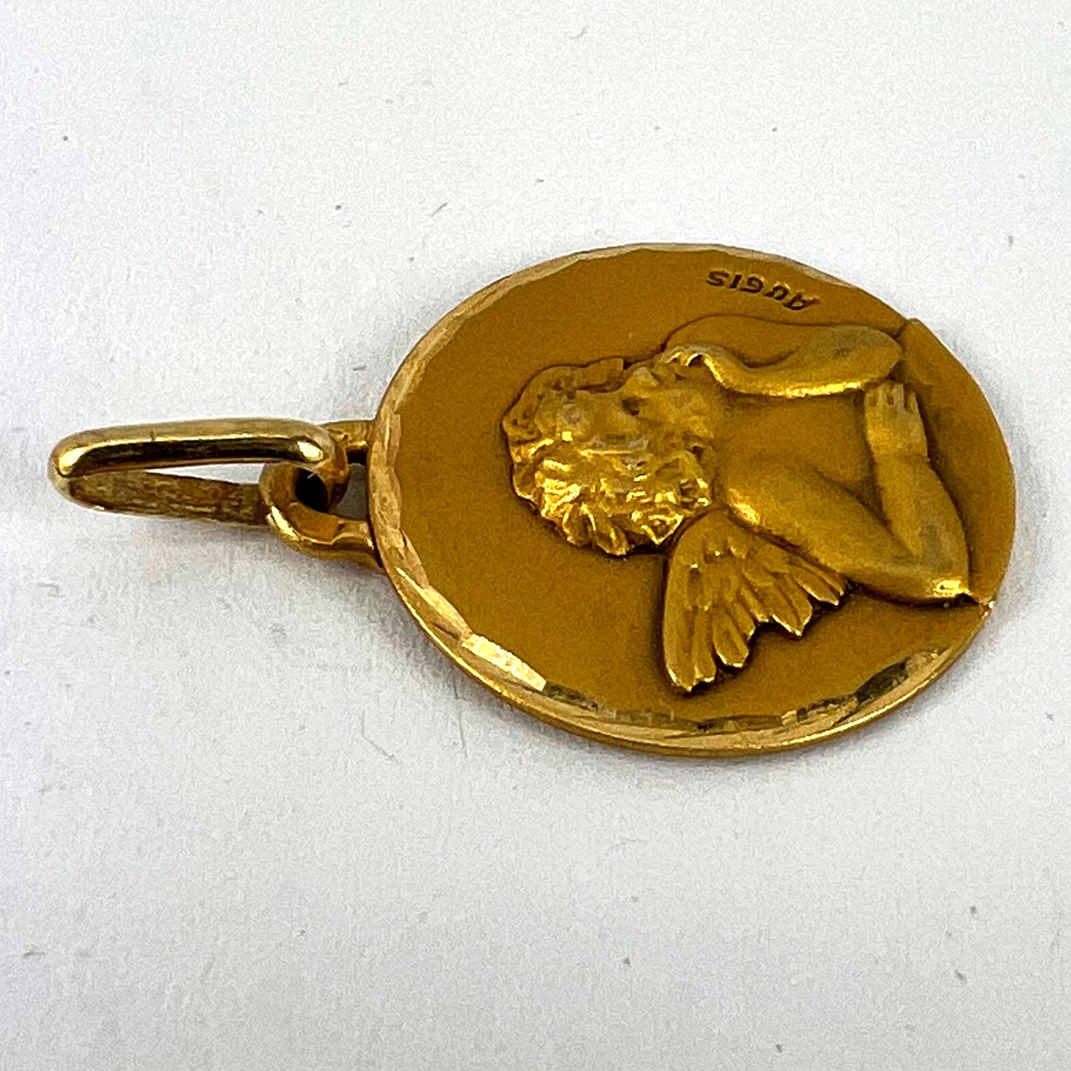 French Augis Raphael’s Cherub 18K Yellow Gold Charm Pendant For Sale 11