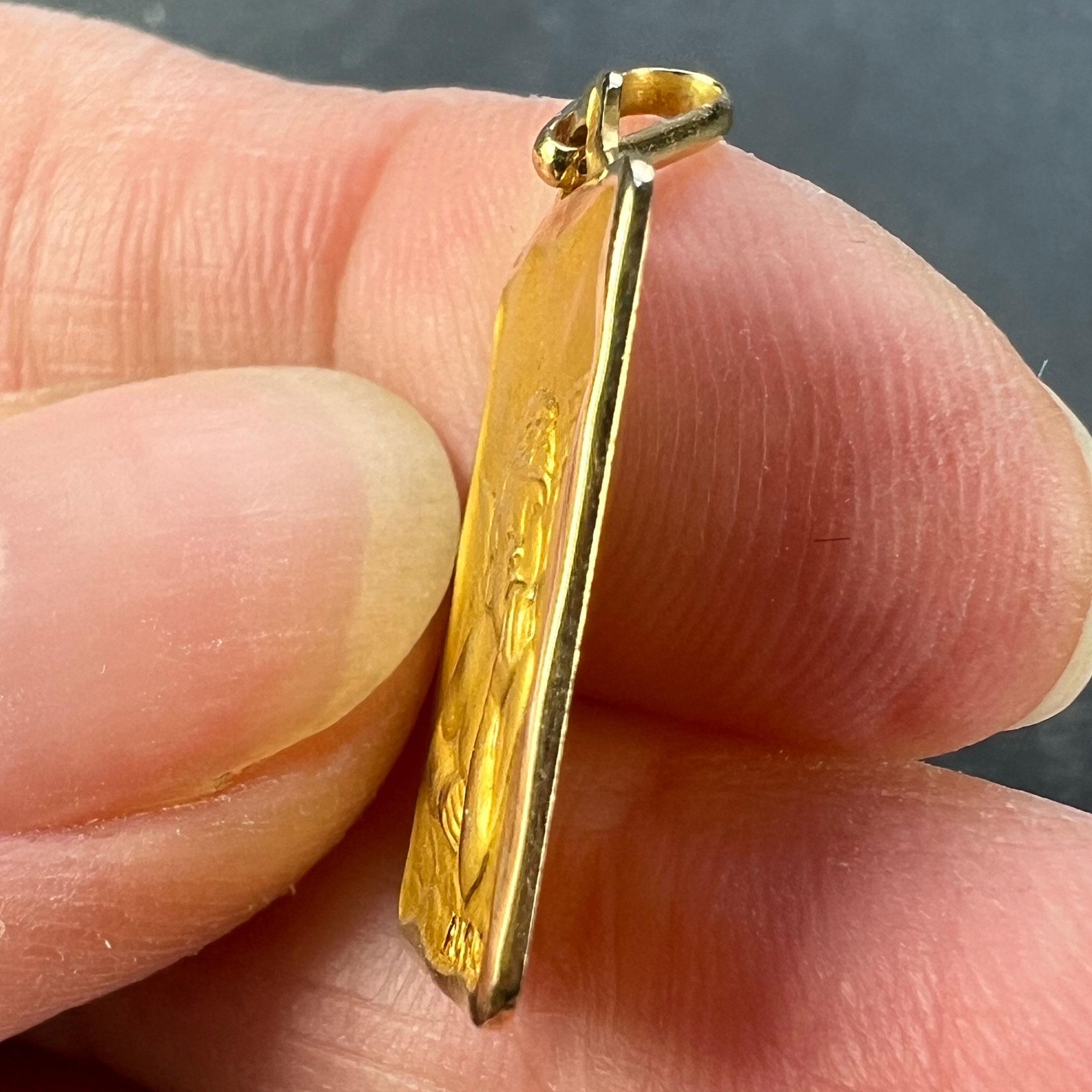 French Augis Raphael’s Cherub 18K Yellow Gold Charm Pendant 3