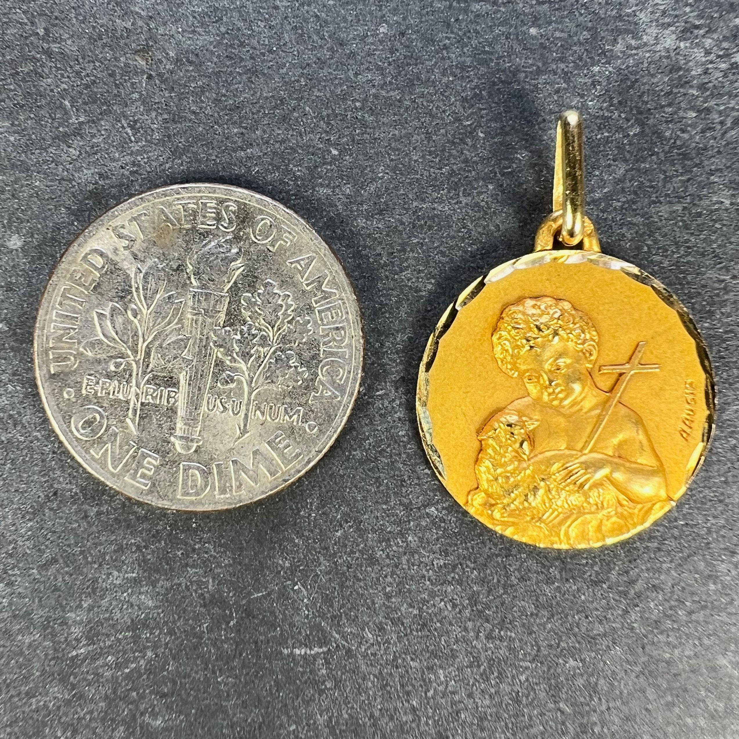 Französischer Augis Saint John the Baptist 18 Karat Gelbgold Charm-Anhänger 6
