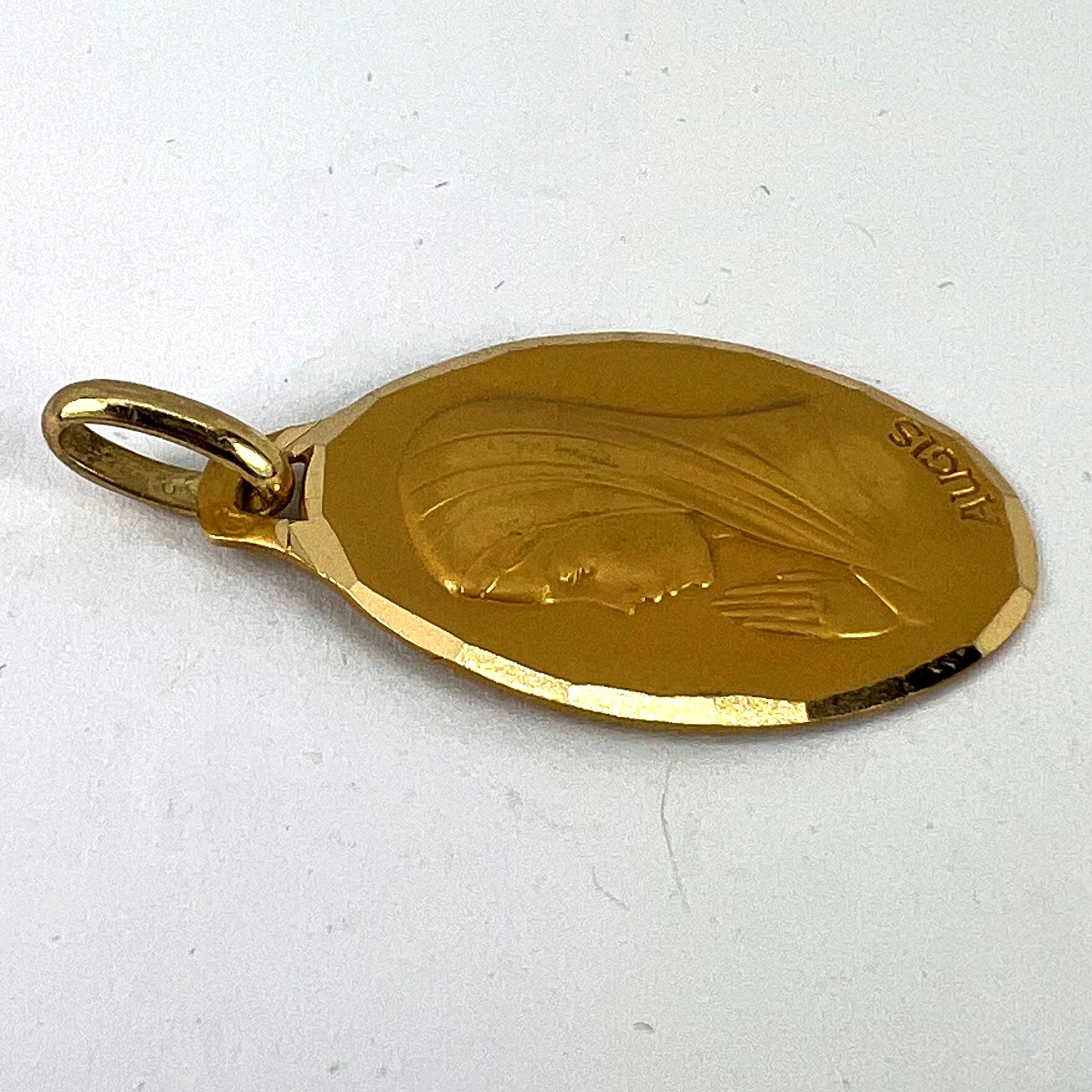 Pendentif Médaille de la Vierge Marie en or jaune 18K en vente 10